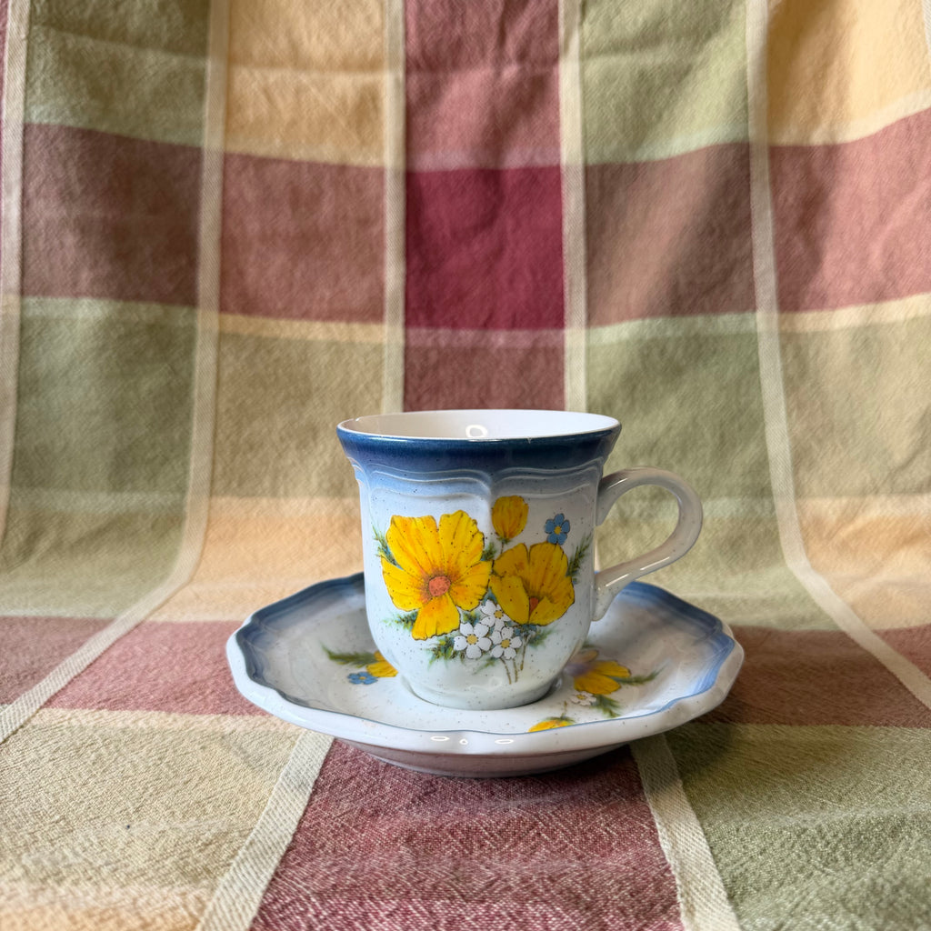 Flower Tea Cup Pot with Plate