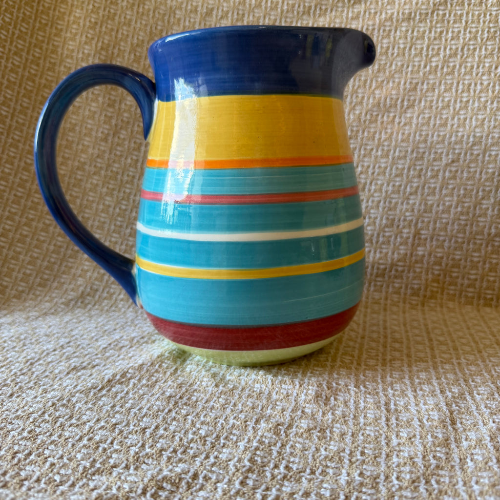 Colorful Striped Pitcher Pot