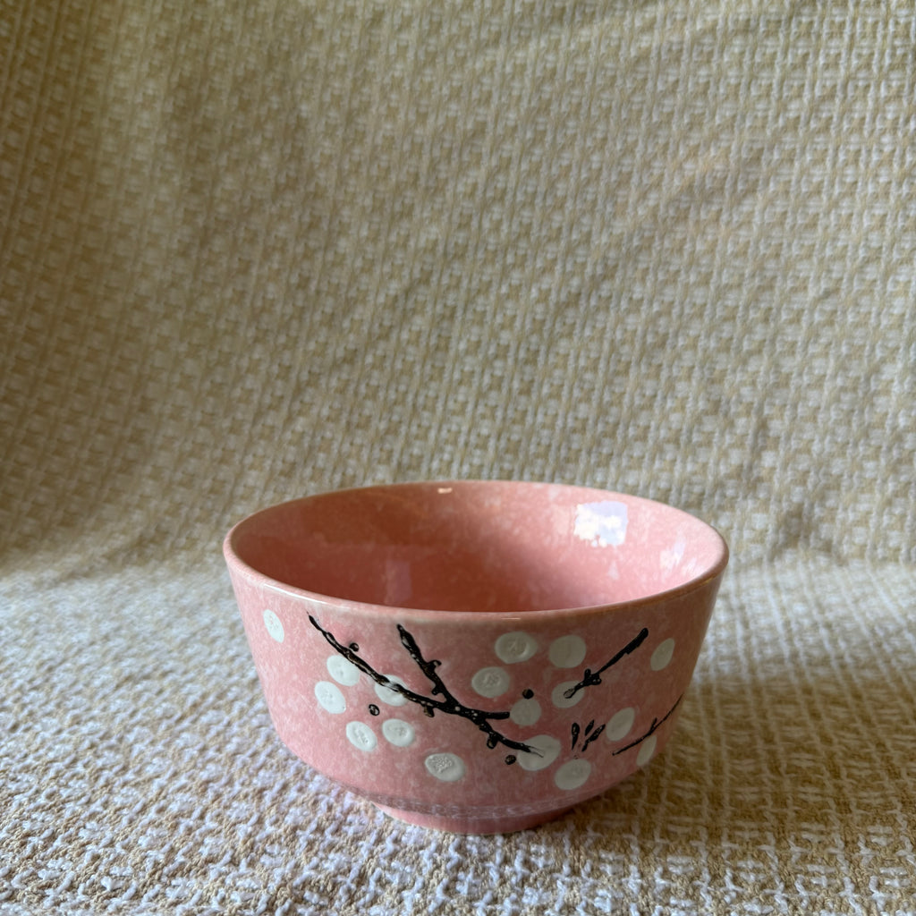Pink Branch Bowl Pot with Drip Tray
