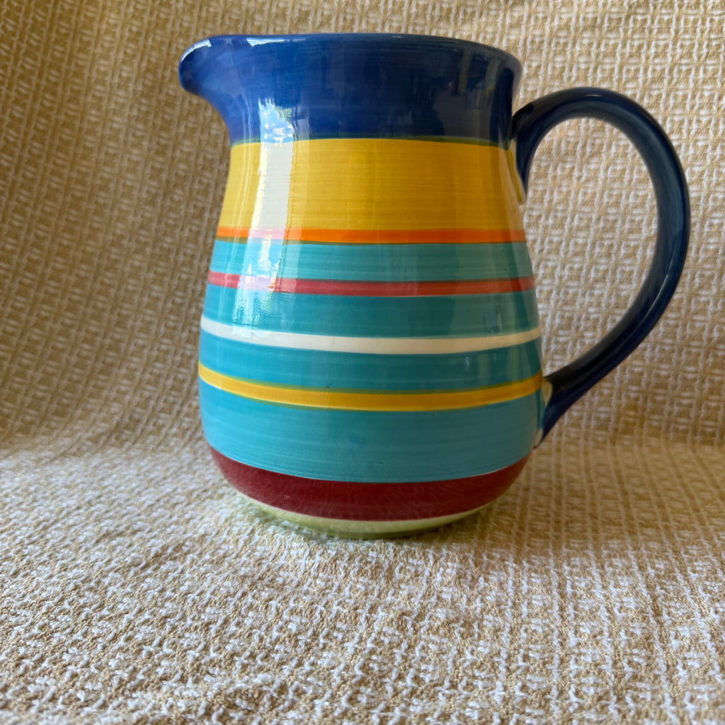 Colorful Striped Pitcher Pot