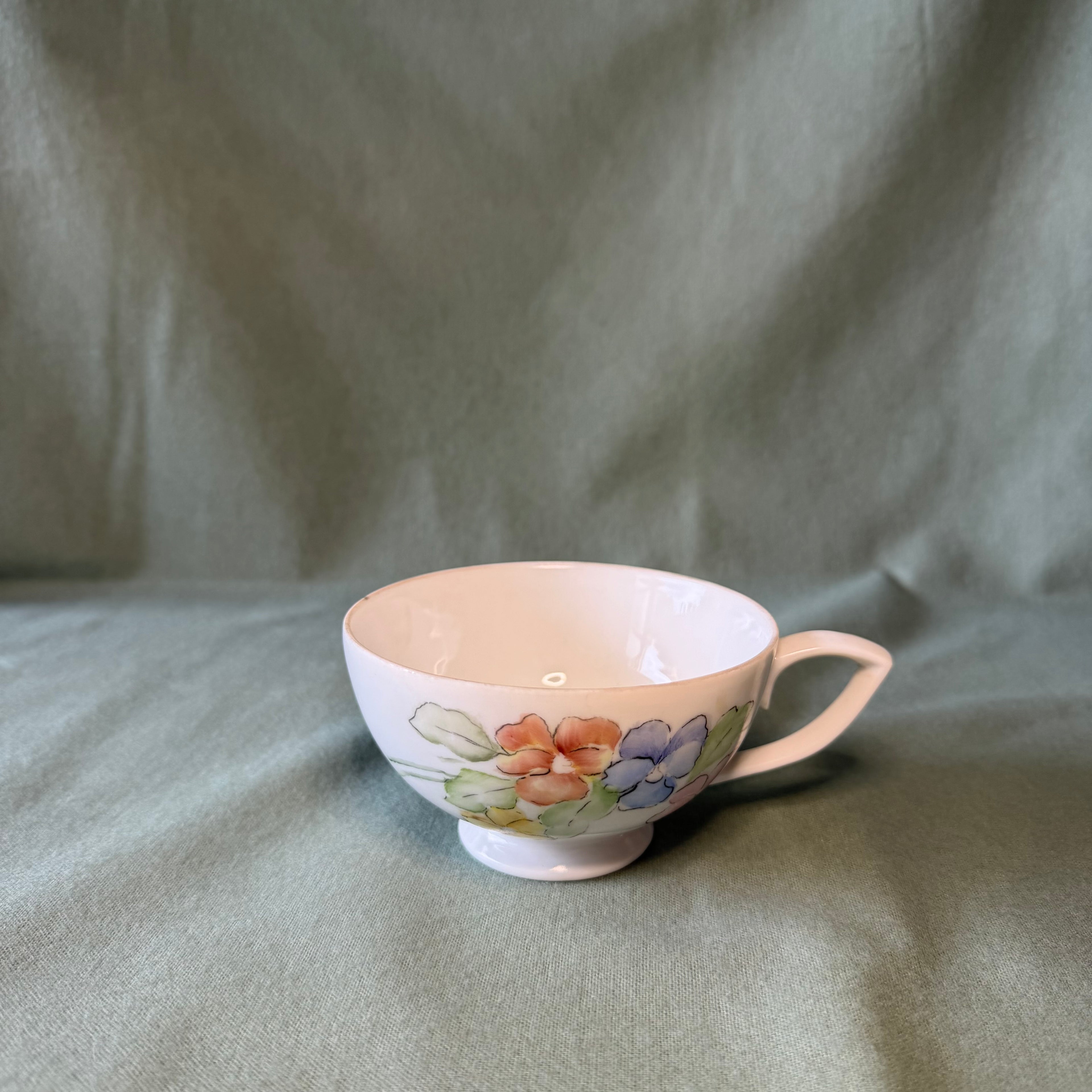 Yellow Floral Teacup Pot