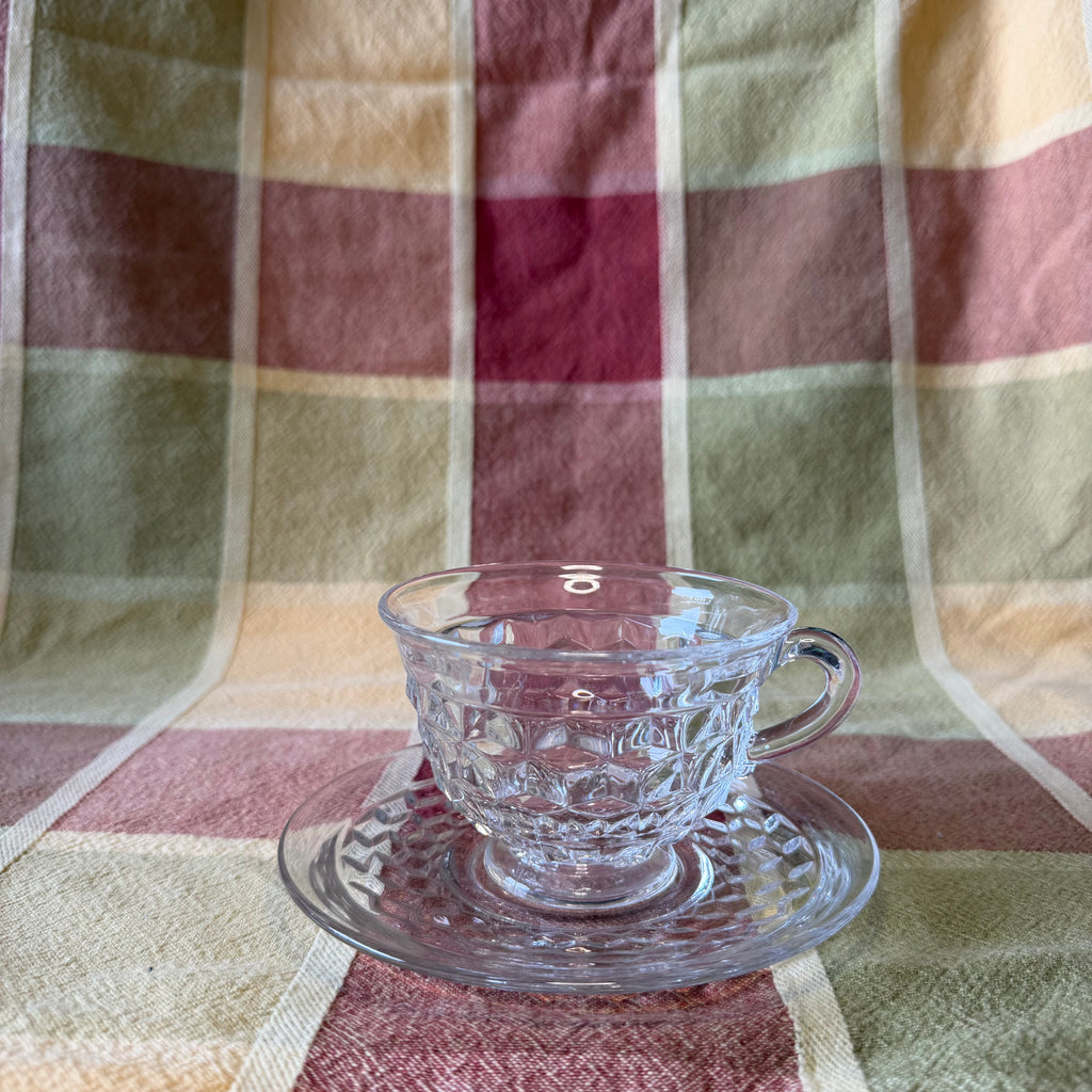 Glass Tea Cup Pot and Plate