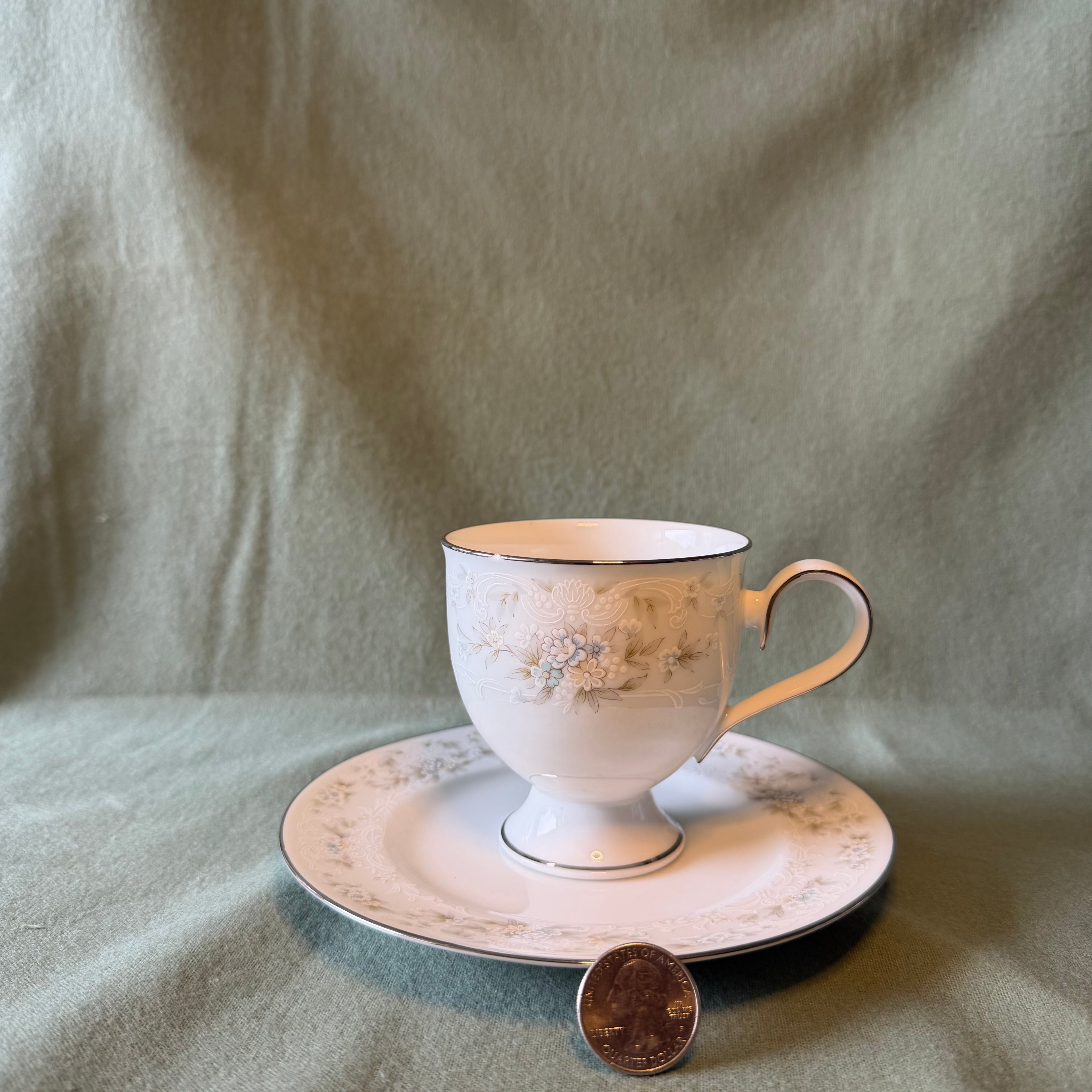 Floral Teacup Pot and Saucer Drip Tray