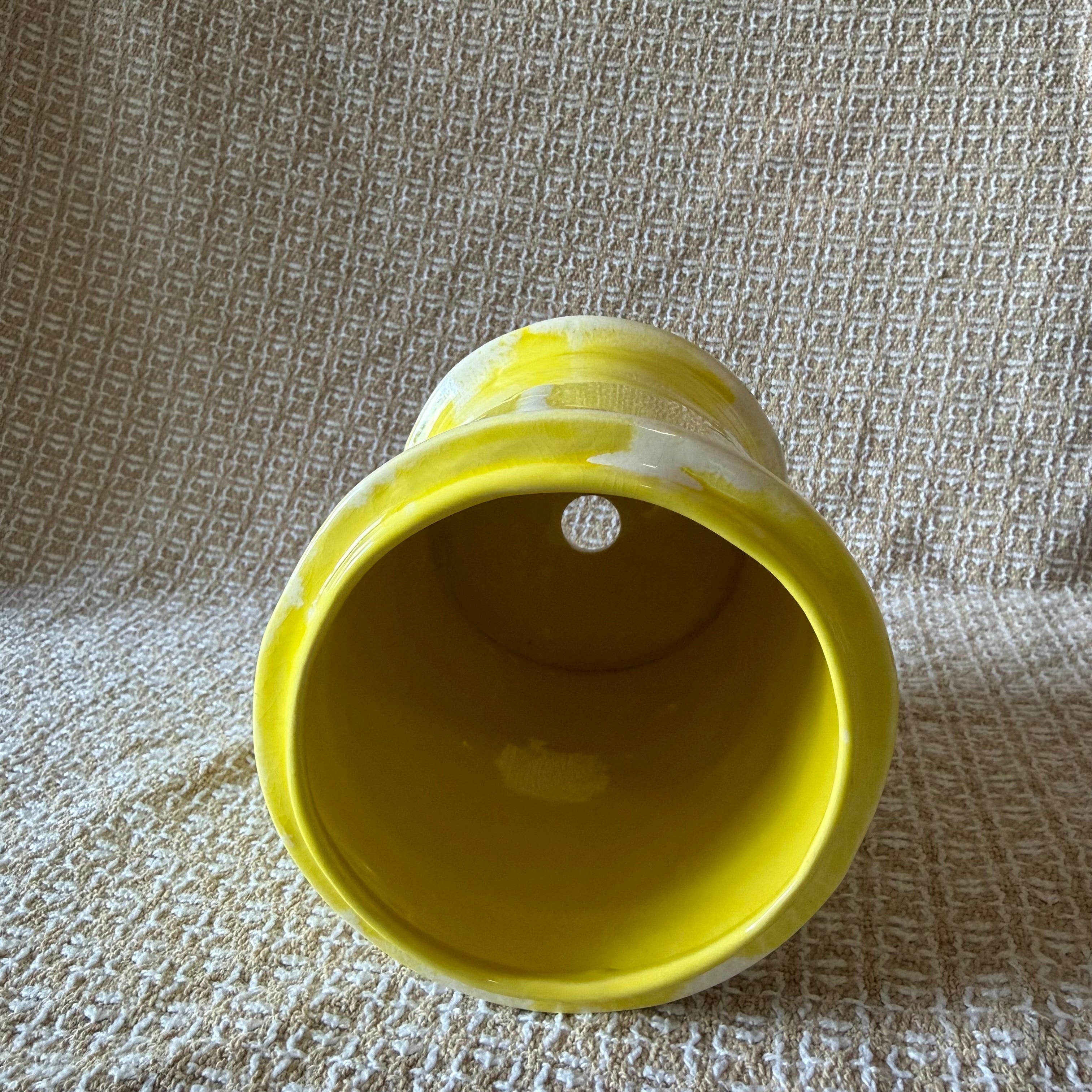 Yellow Drippy Utensil Holder Pot
