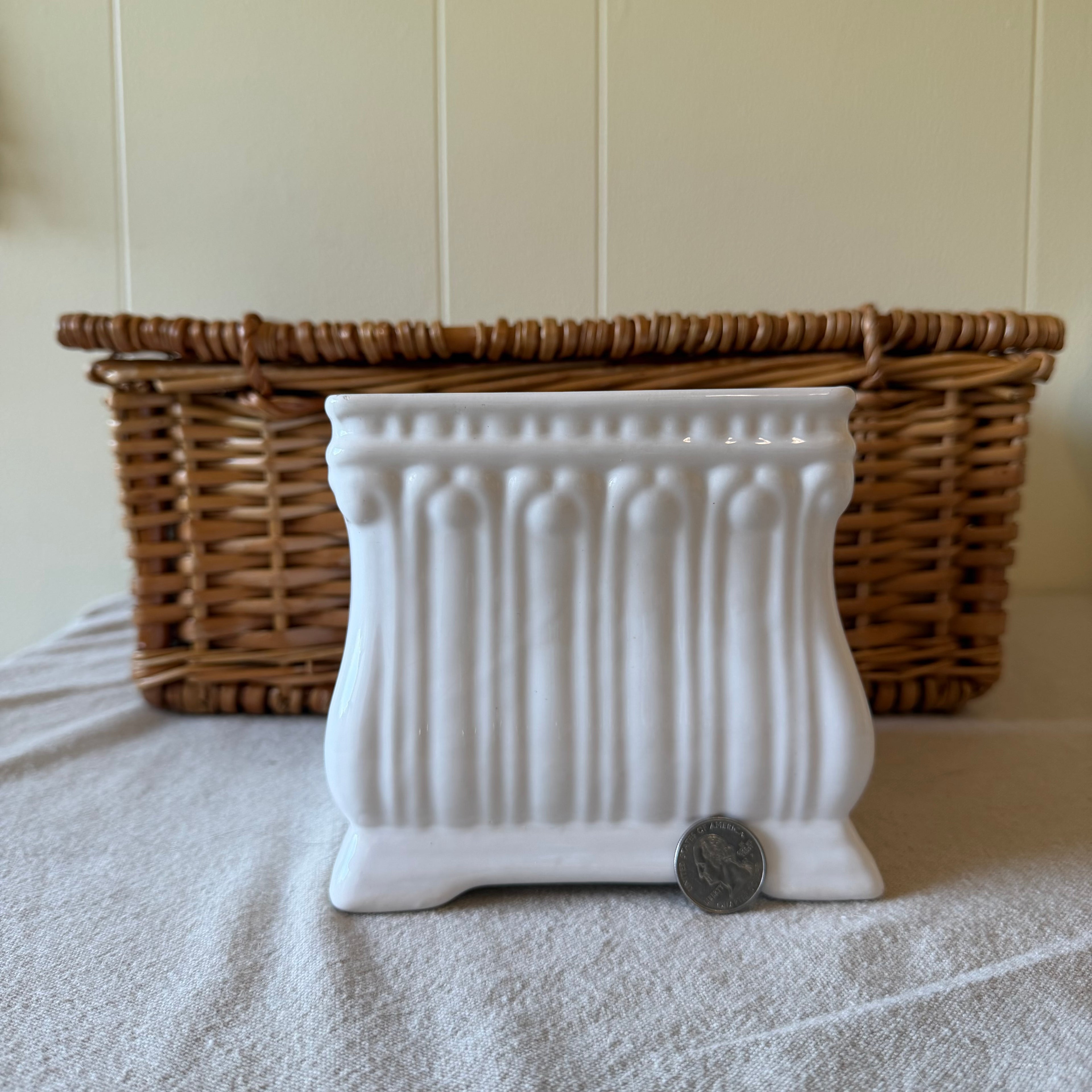 White Square Pot