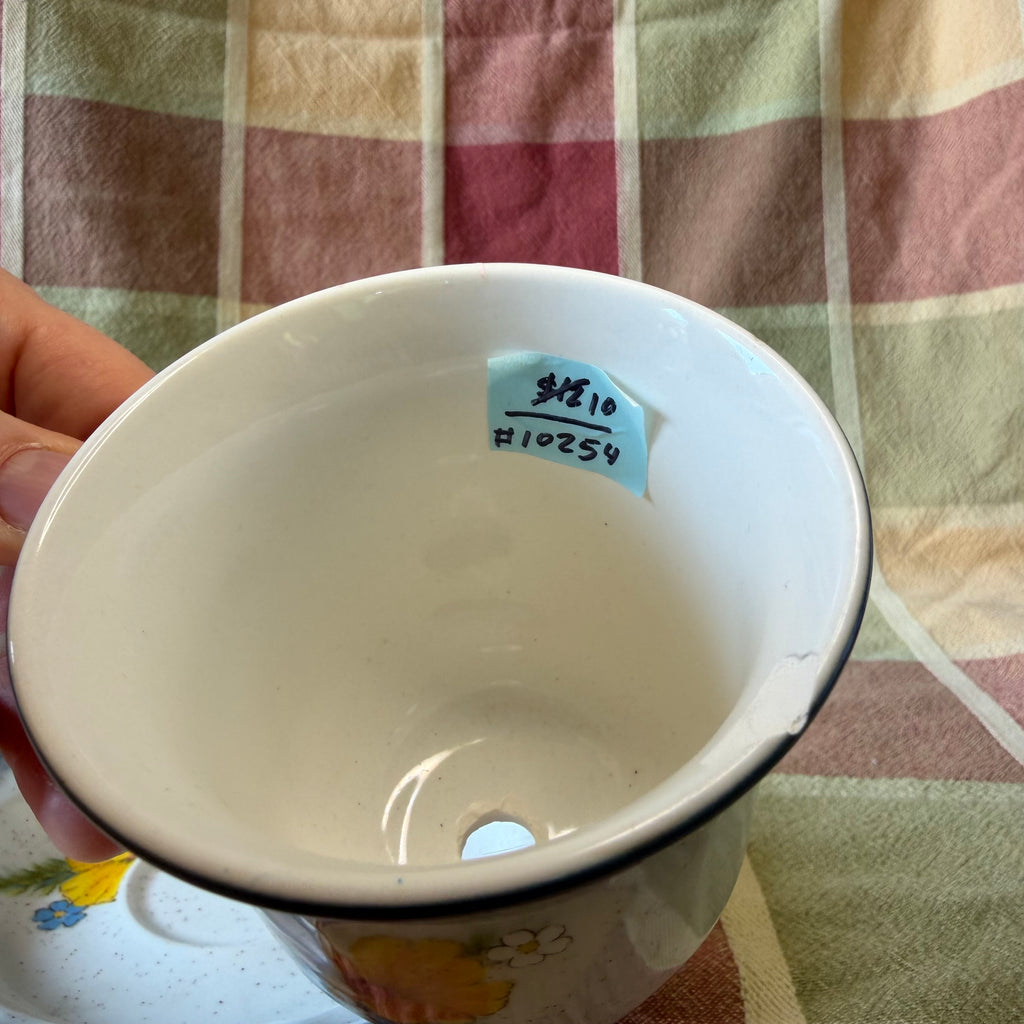 Flower Tea Cup Pot with Plate