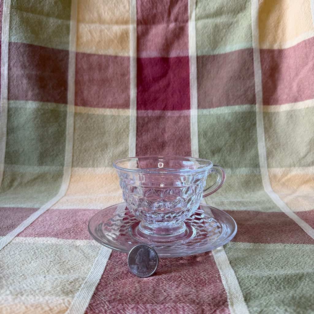 Glass Tea Cup Pot and Plate