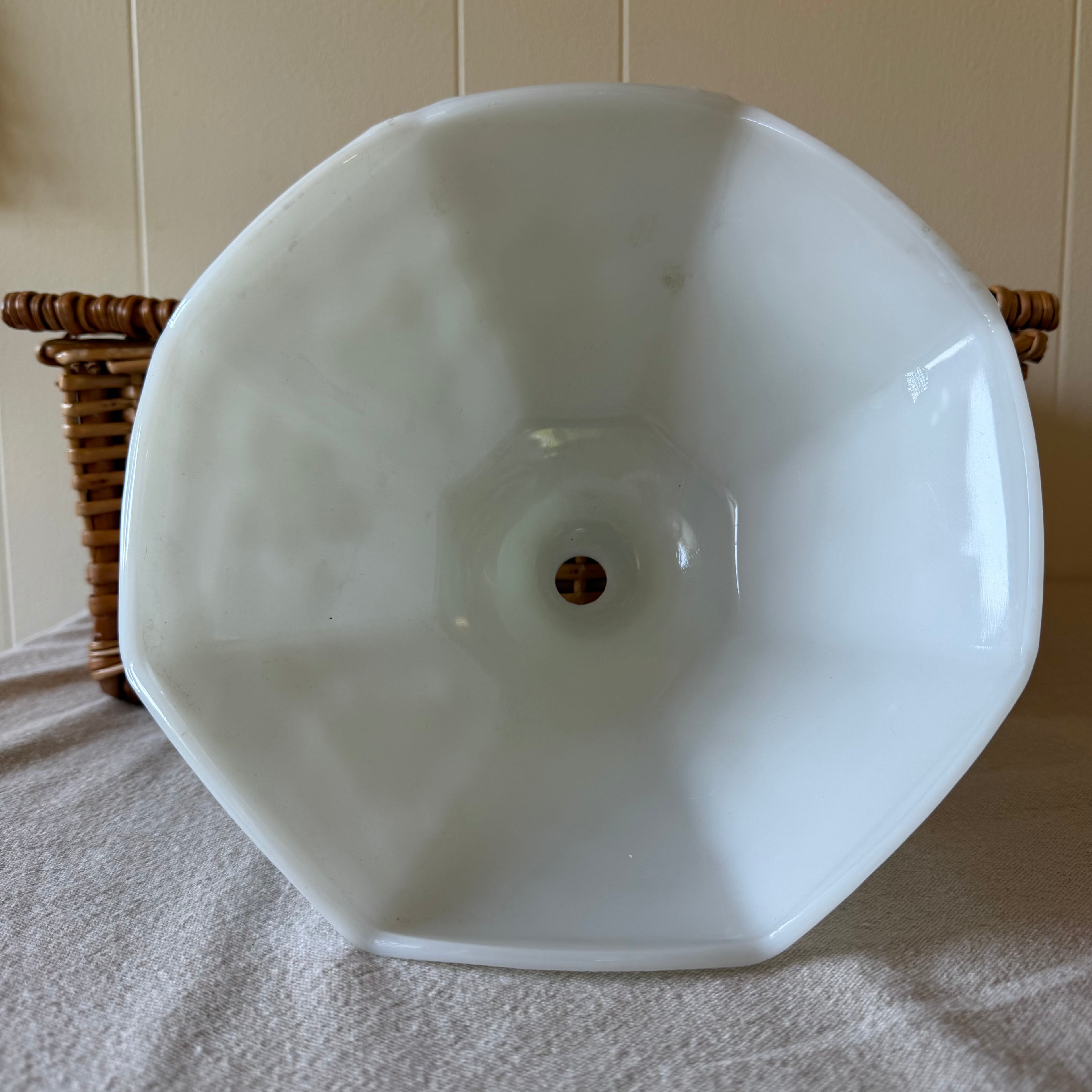 Elegant White Glass Bowl Pot