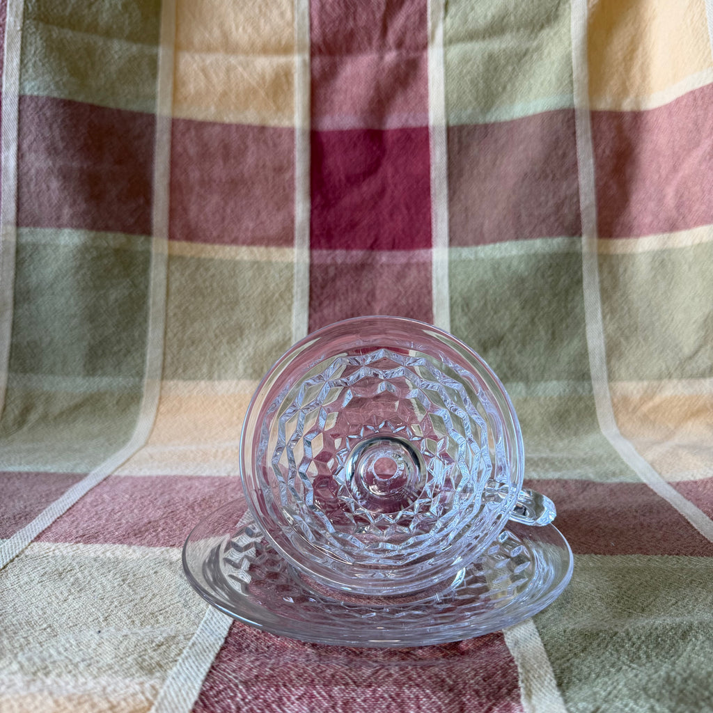 Glass Tea Cup Pot and Plate