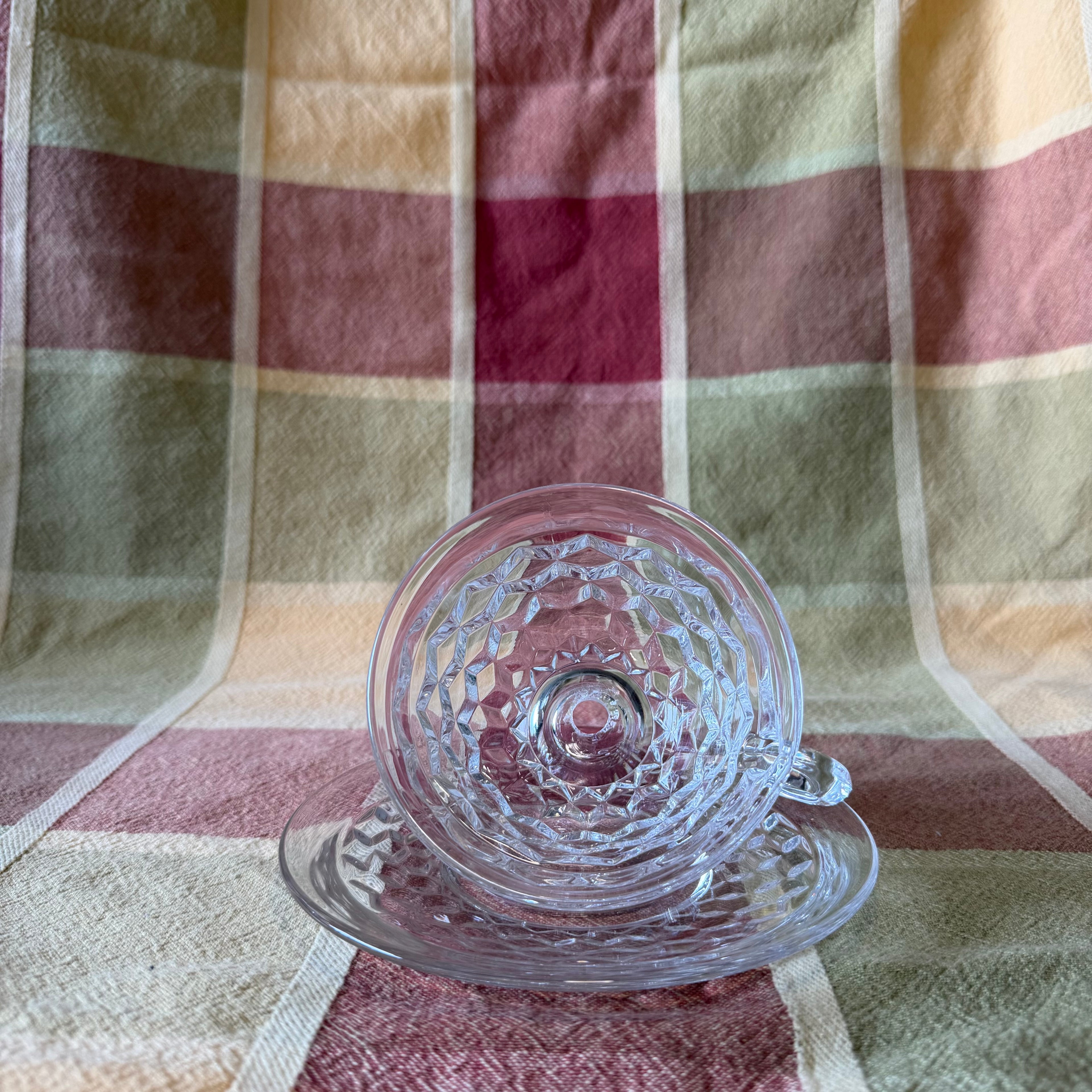 Glass Tea Cup Pot and Plate