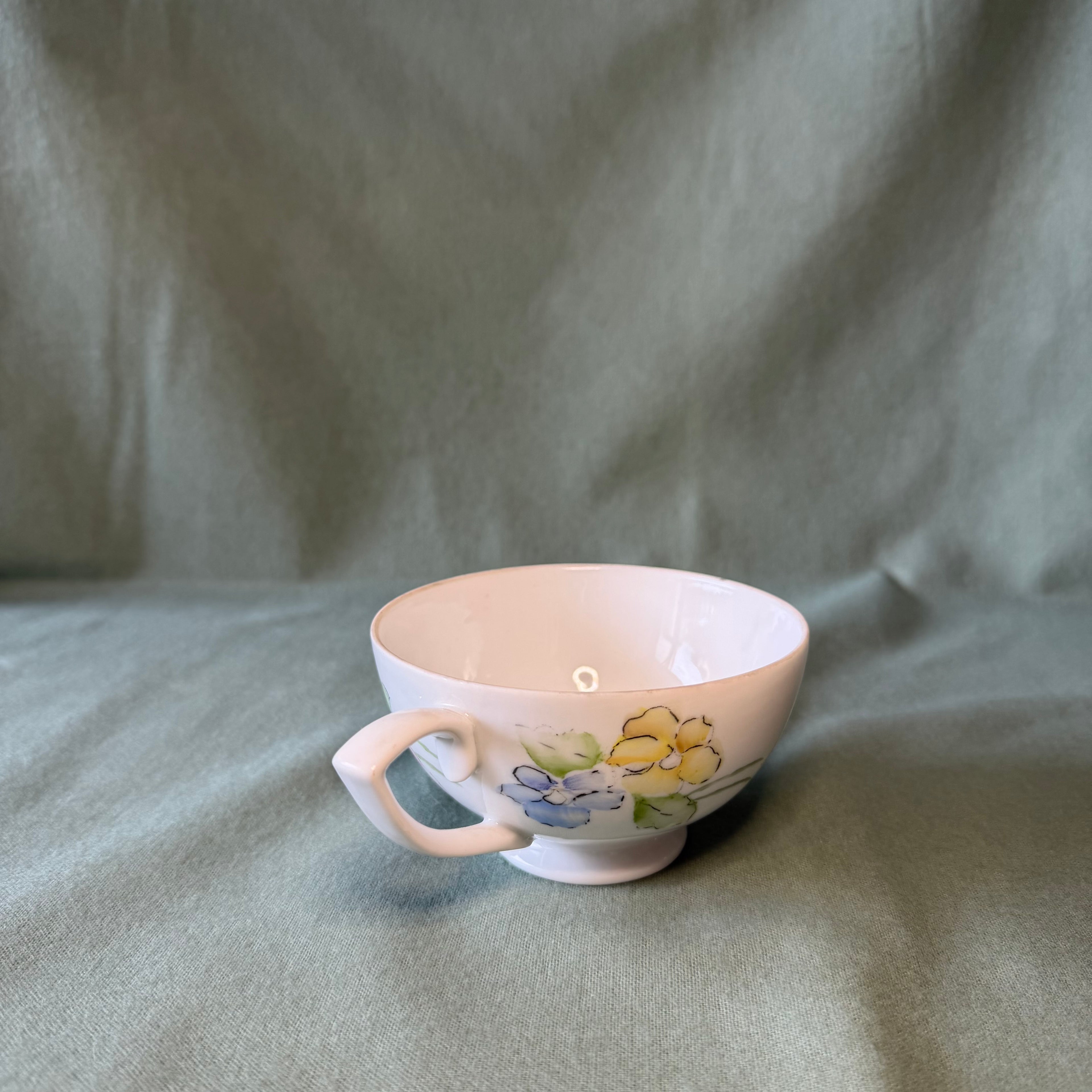 Yellow Floral Teacup Pot