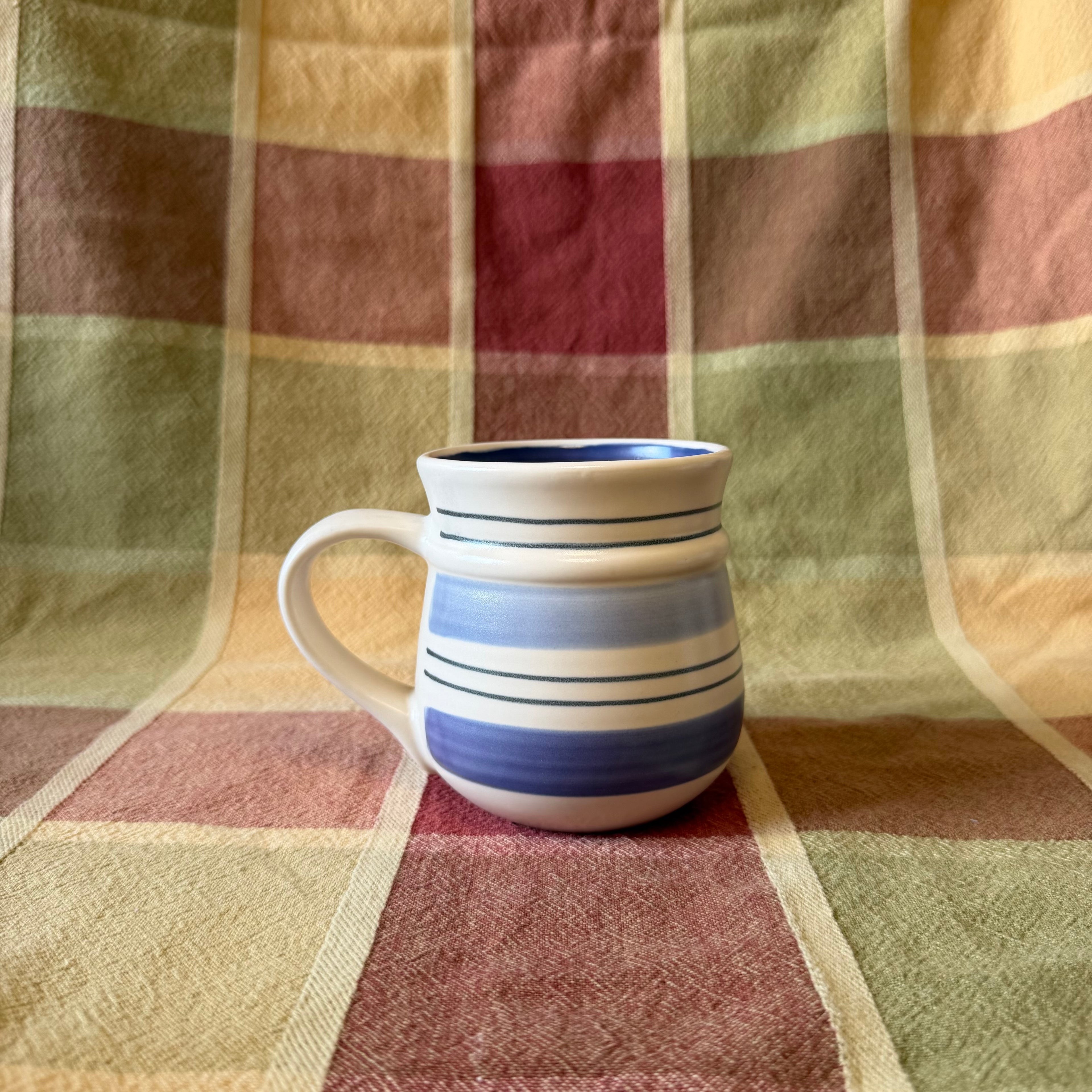 Blue Striped Mug Pot