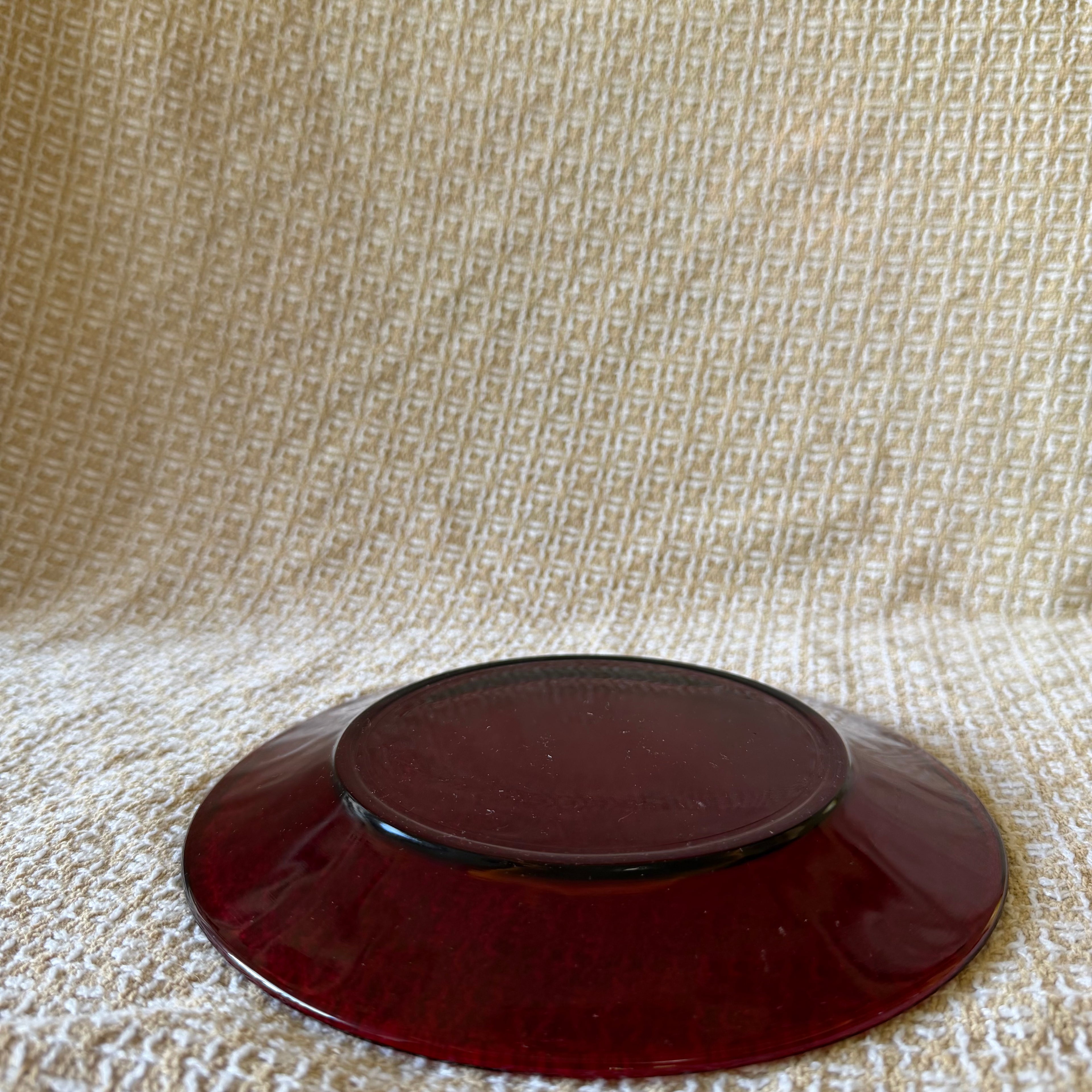 Red Glass Tea Cup Pot With Drip Tray