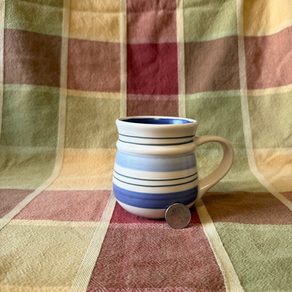Blue Striped Mug Pot