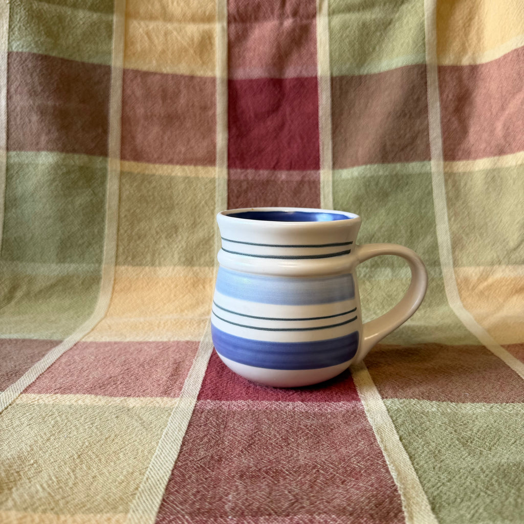 Blue Striped Mug Pot