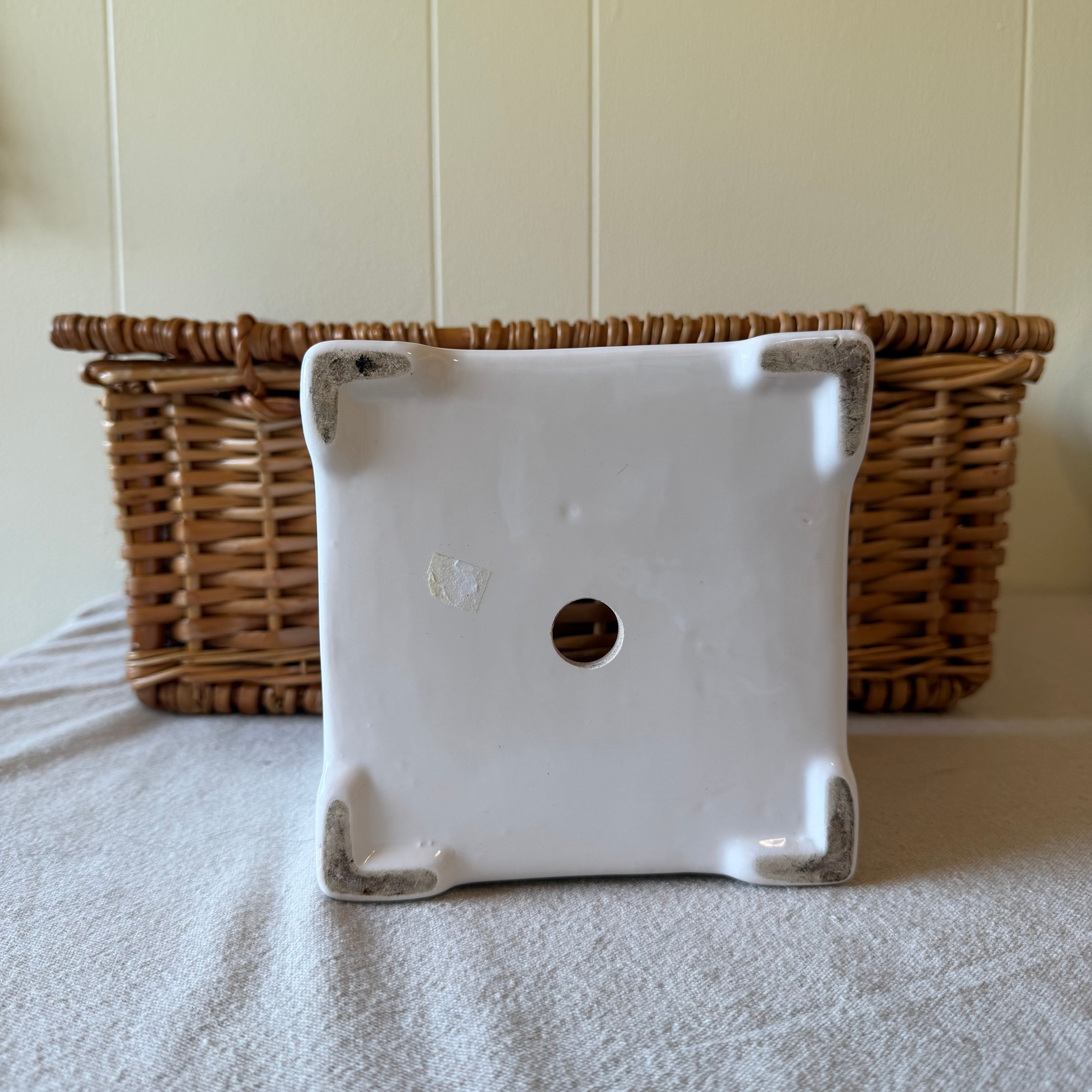 White Square Pot