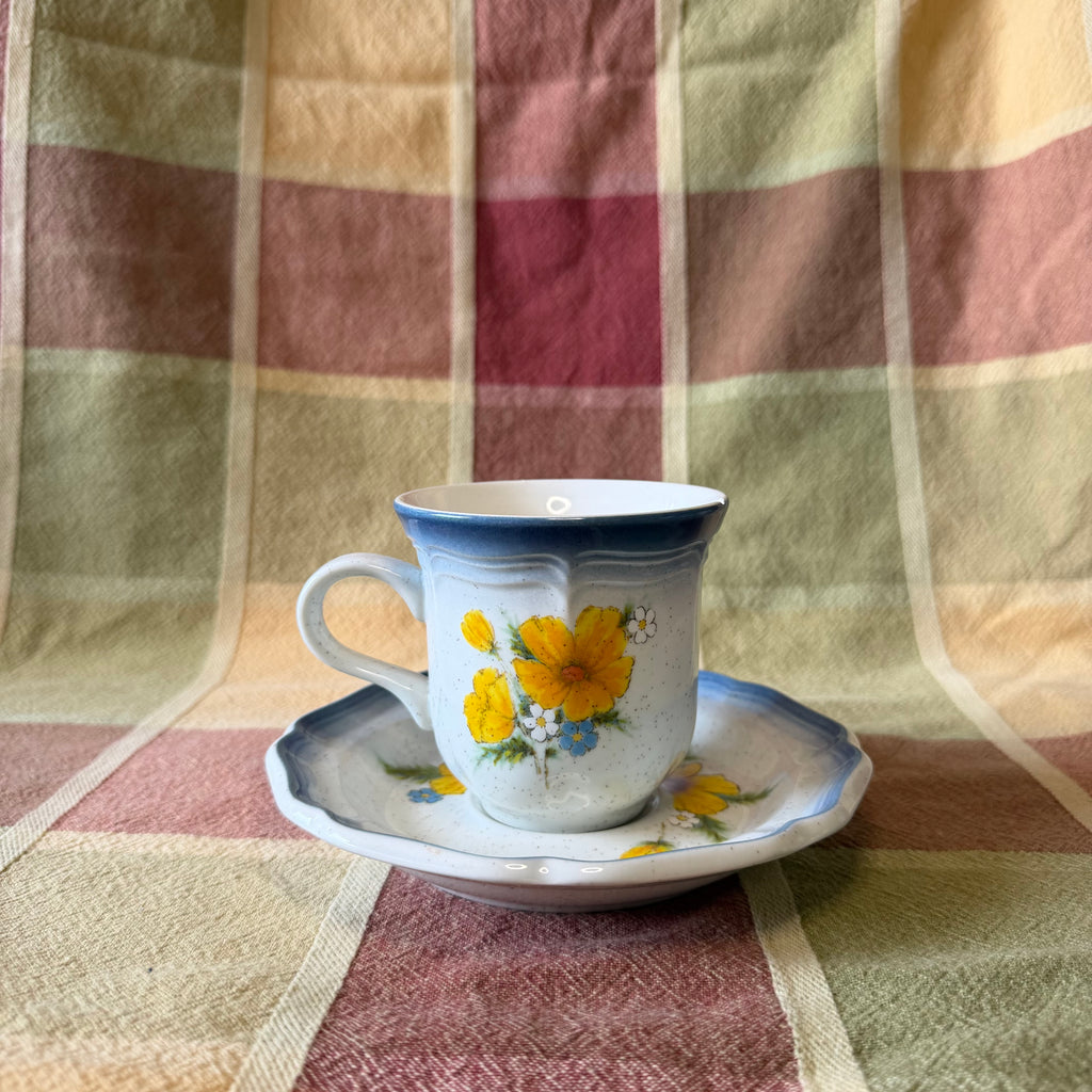 Flower Tea Cup Pot with Plate