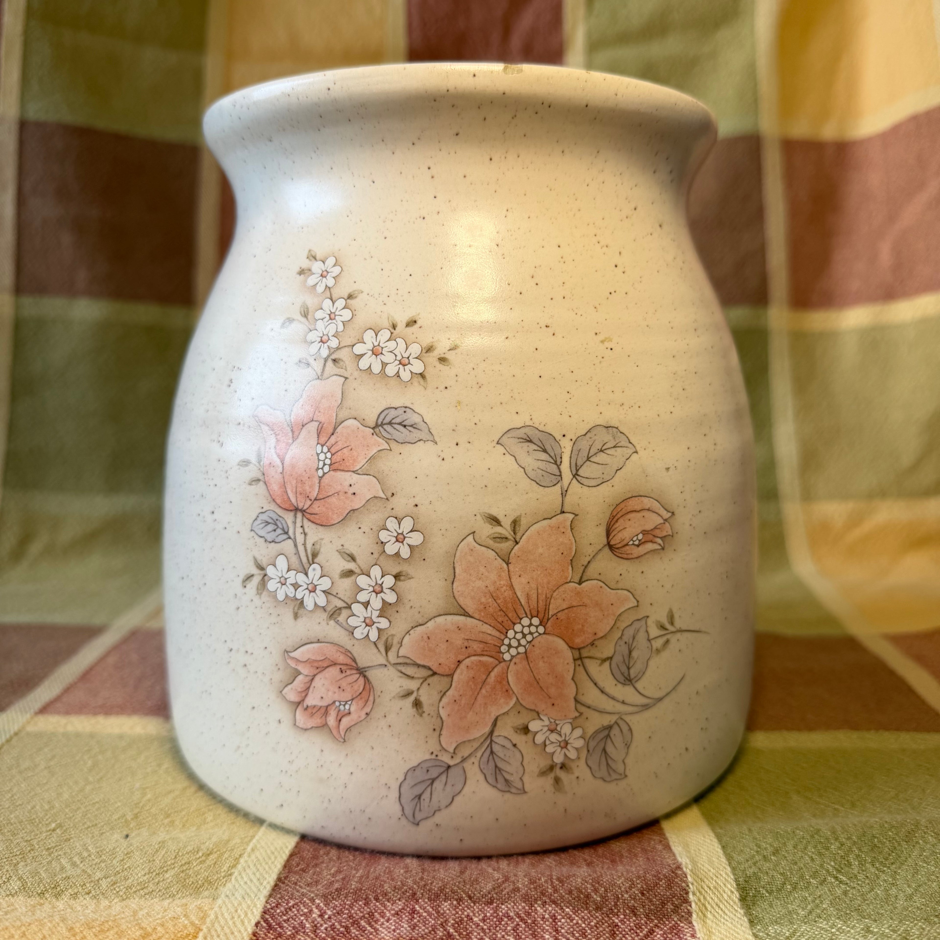 Large Floral Cookie Jar Pot