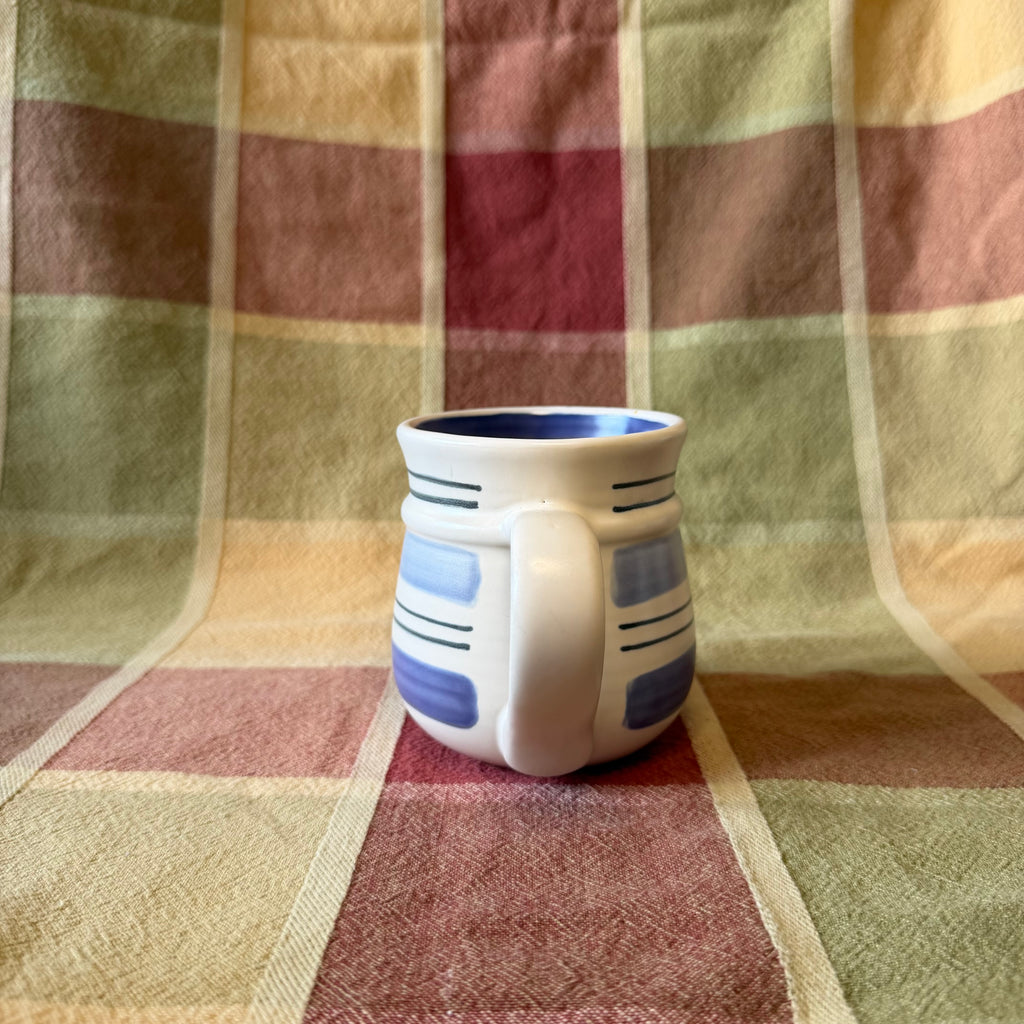 Blue Striped Mug Pot