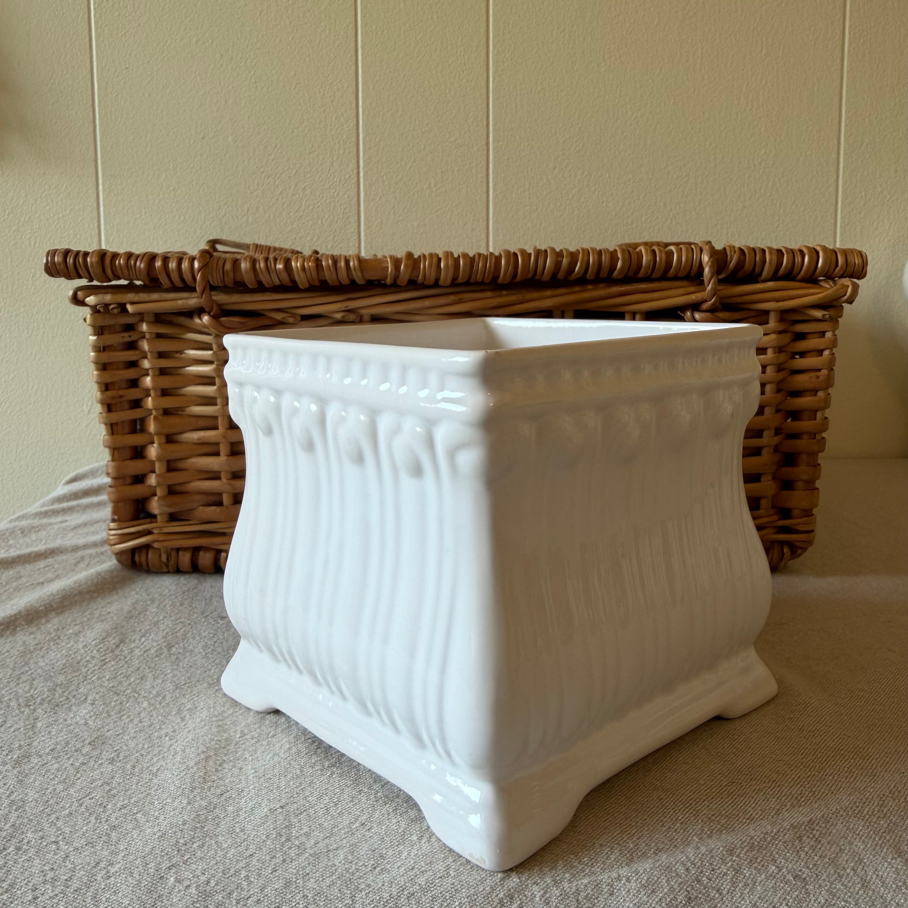 White Square Pot