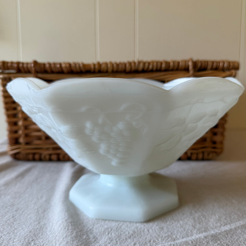Elegant White Glass Bowl Pot