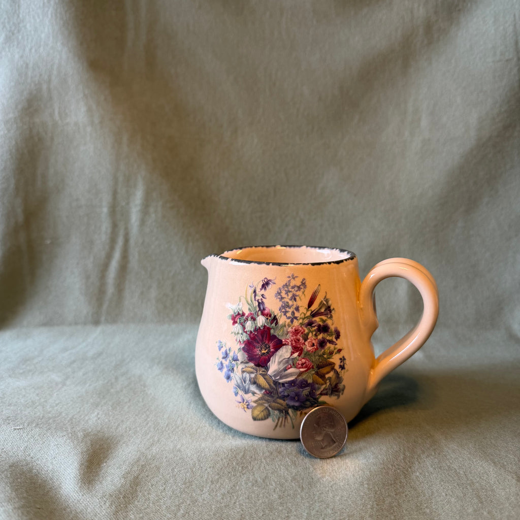 Floral Cream Pitcher Pot