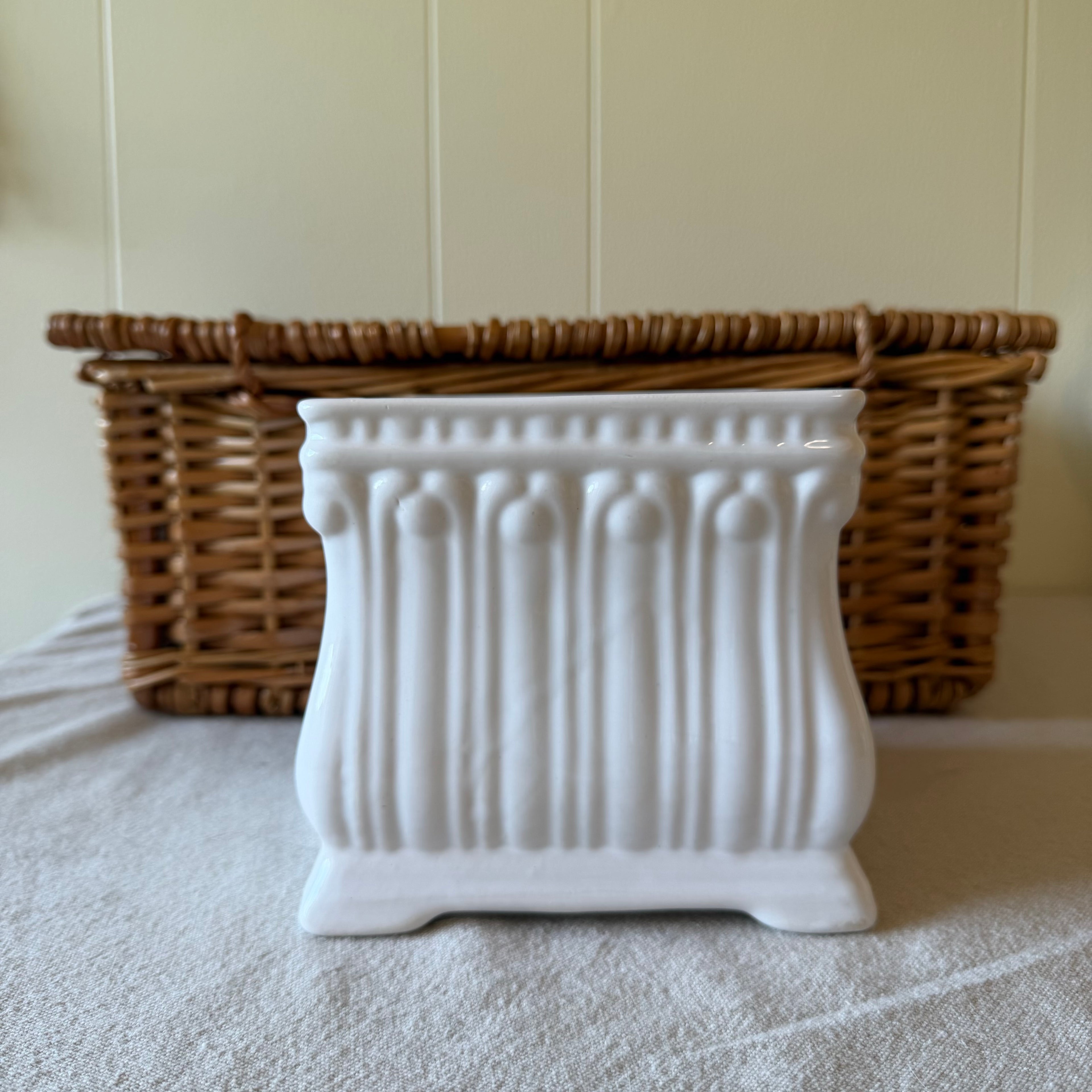 White Square Pot