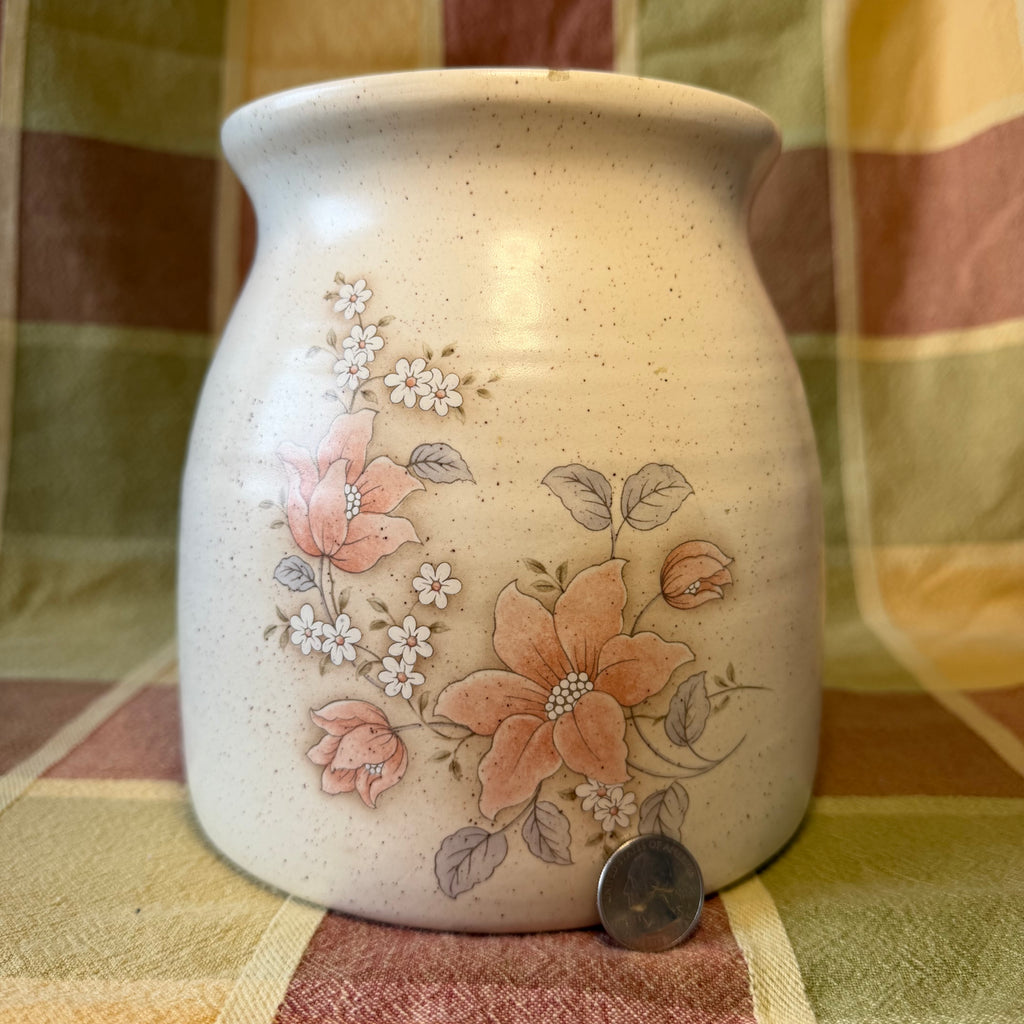 Large Floral Cookie Jar Pot