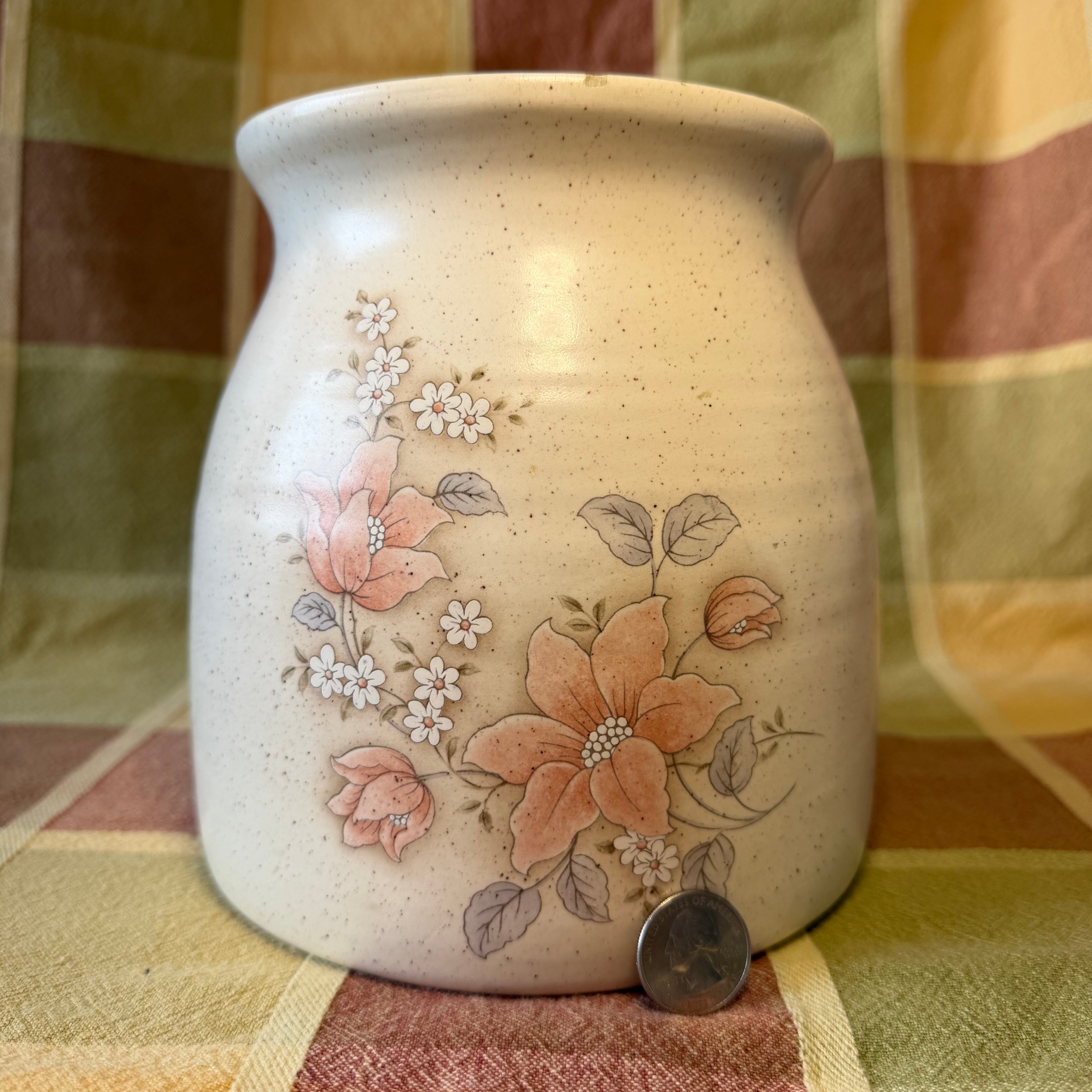 Large Floral Cookie Jar Pot