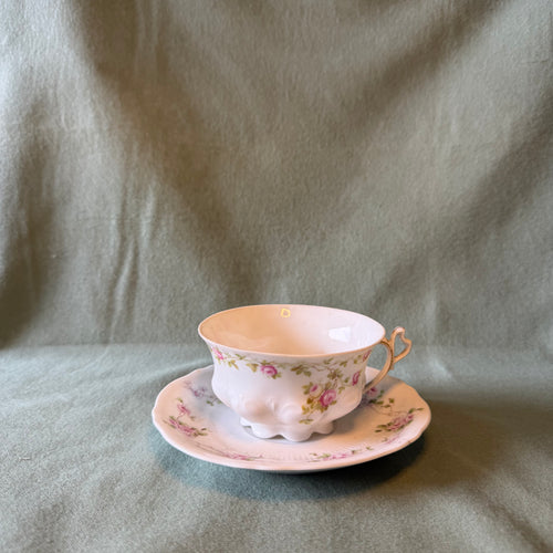 Delicate Rose Teacup Pot and Saucer Drip Tray