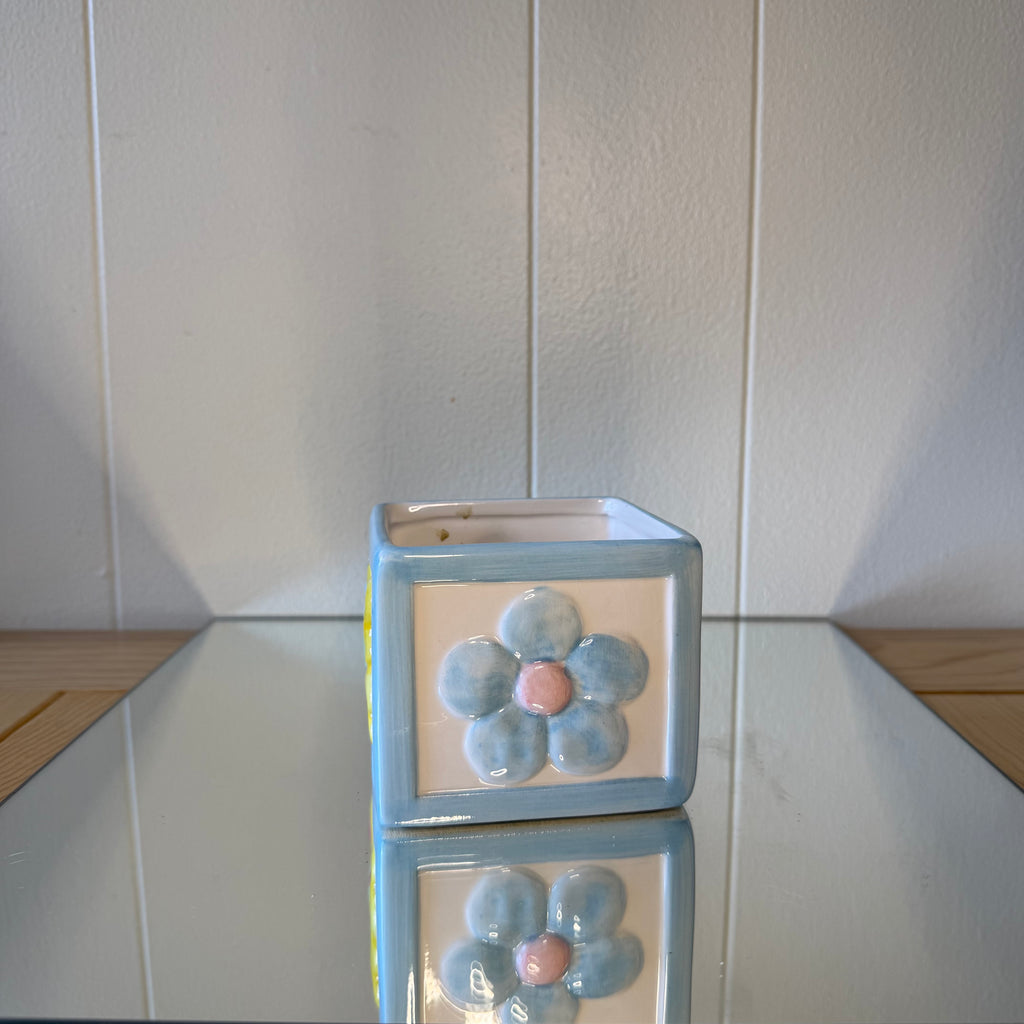 Butterfly and Flower Block Pot