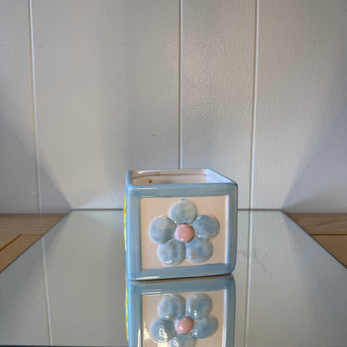Butterfly and Flower Block Pot