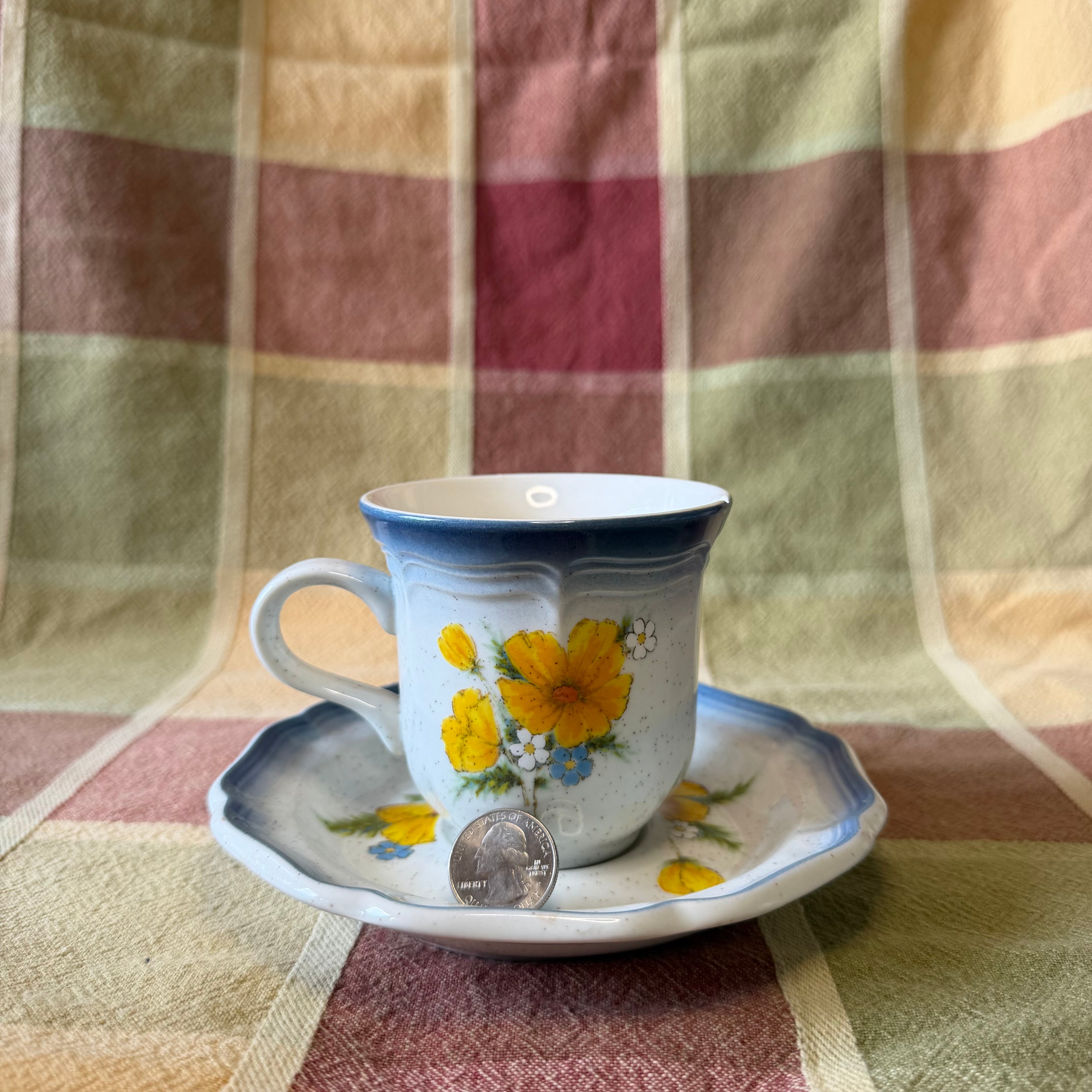 Flower Tea Cup Pot with Plate