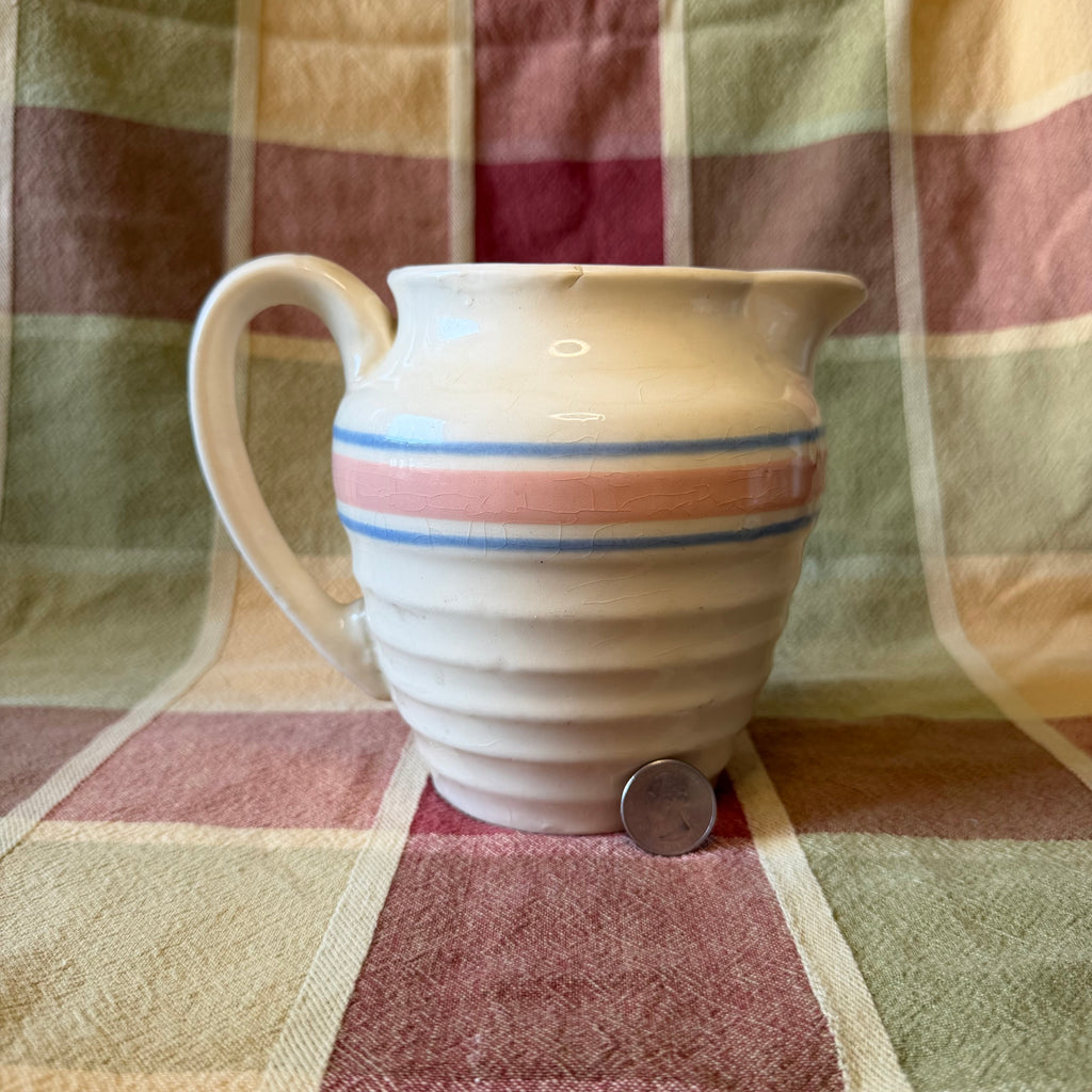 Pink and Blue Stripe Pitcher Pot