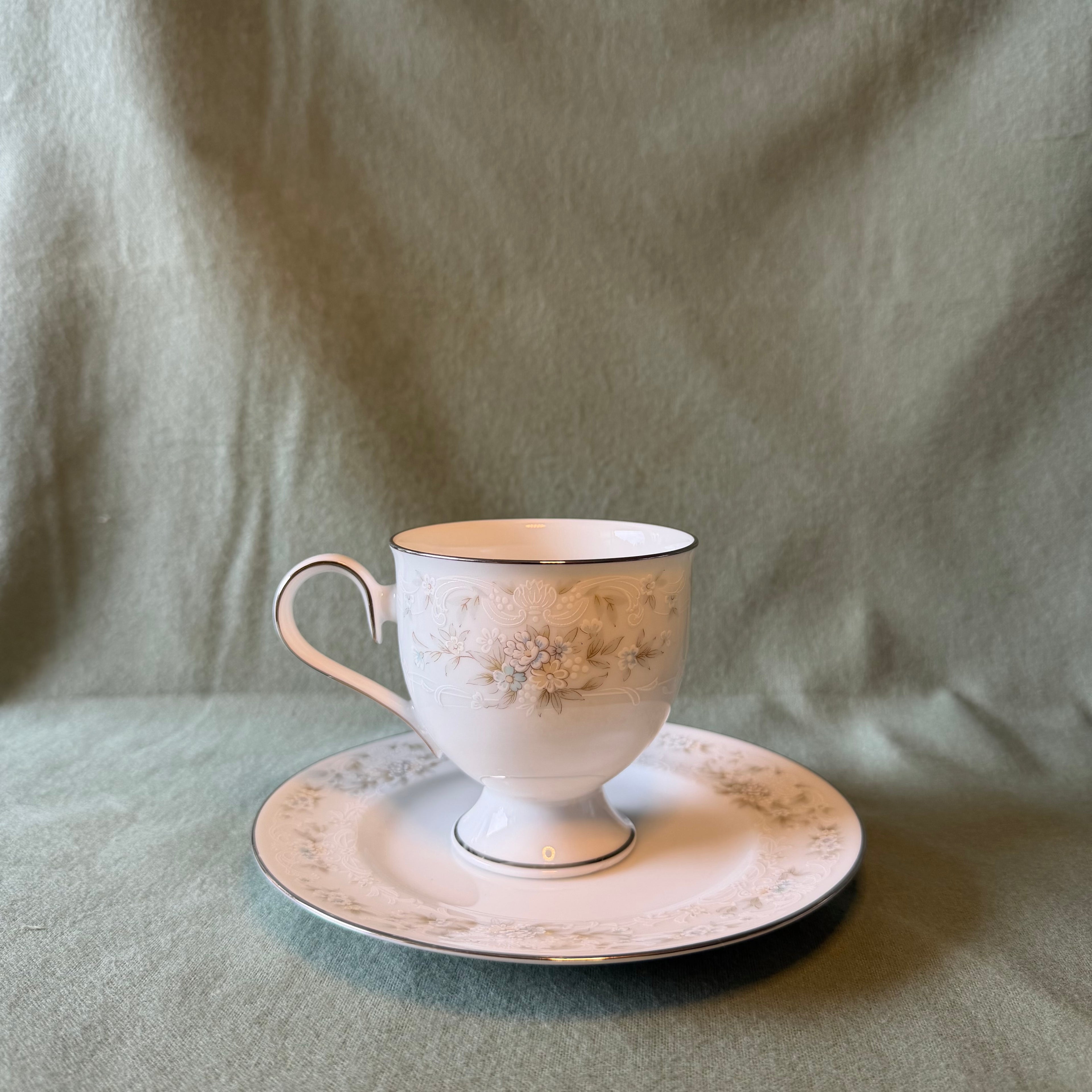 Floral Teacup Pot and Saucer Drip Tray