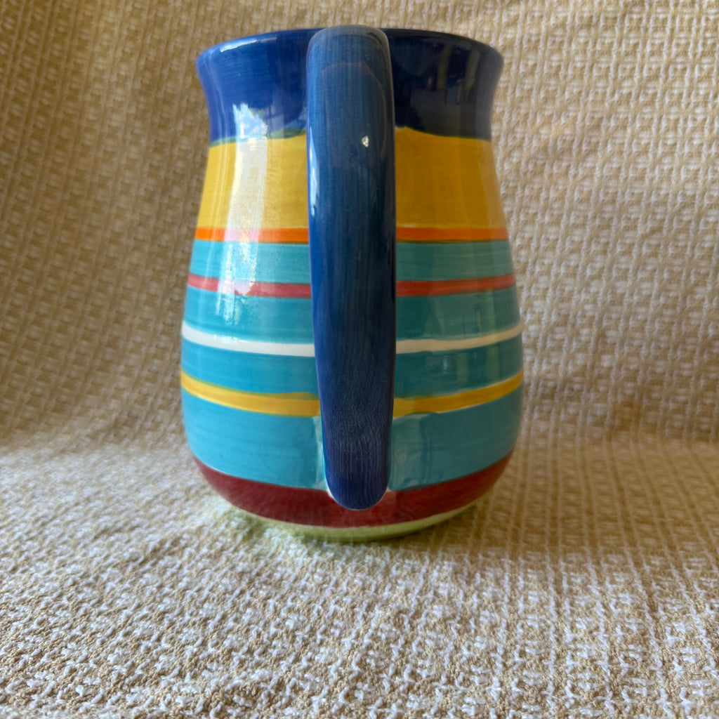Colorful Striped Pitcher Pot