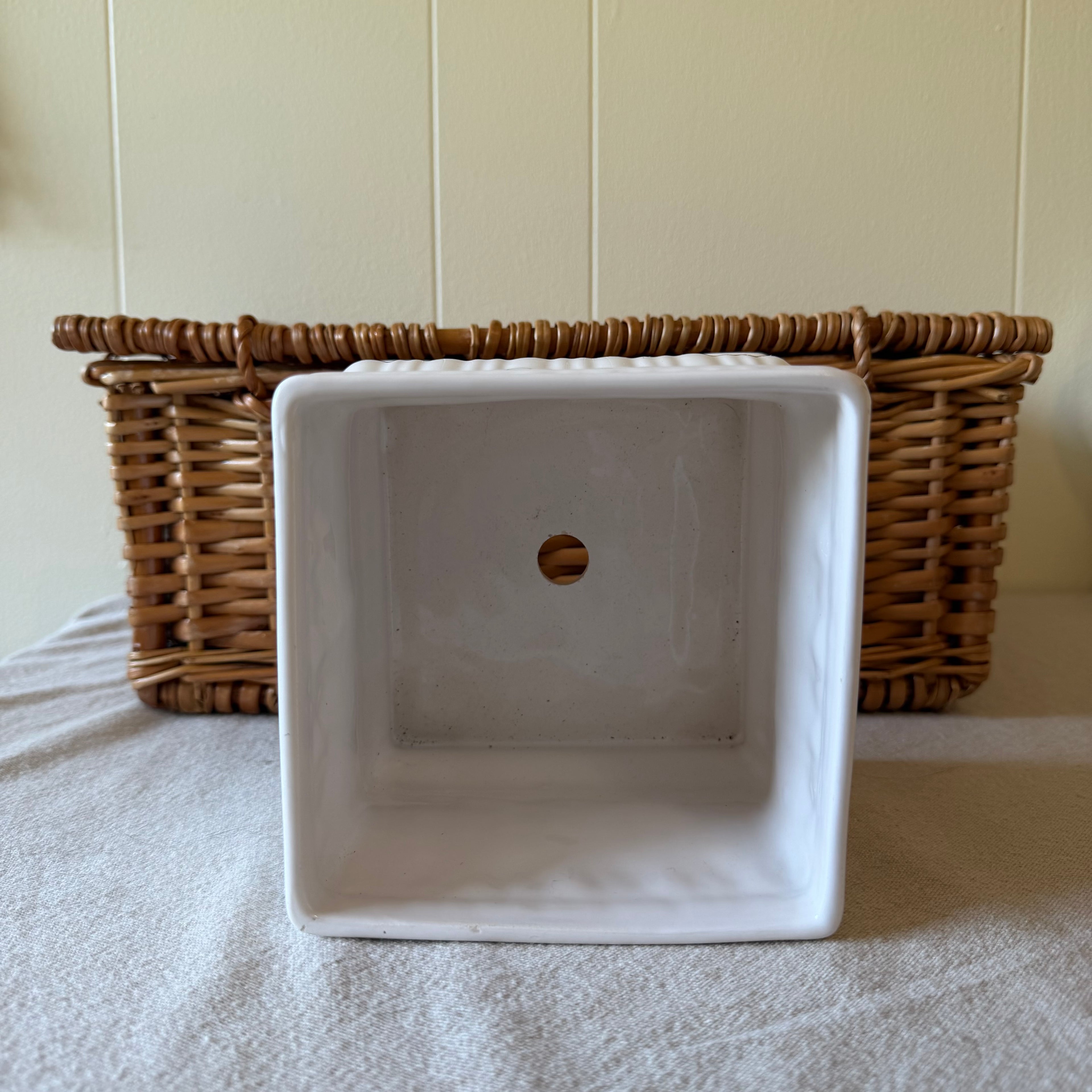 White Square Pot