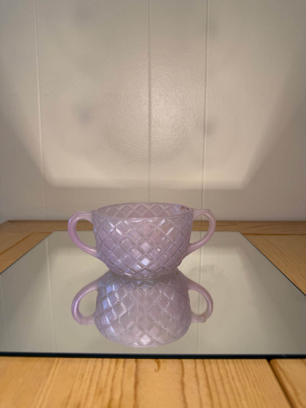Frosted Pink Glass mini Pot