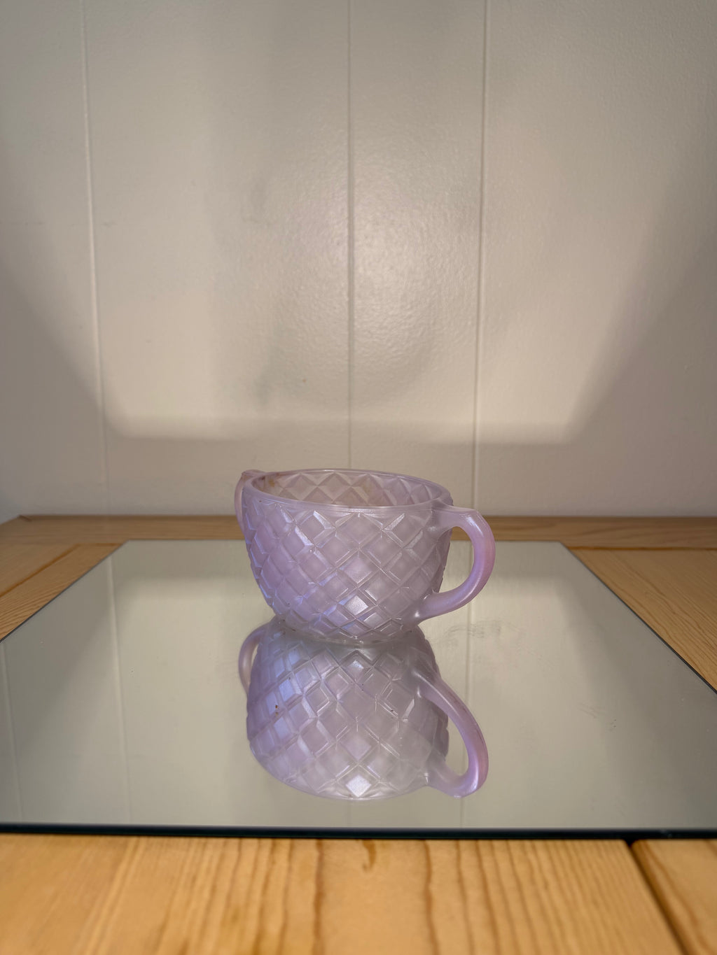 Frosted Pink Glass mini Pot