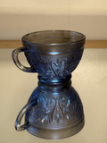 Iridescent Blue Punch Cup Pot