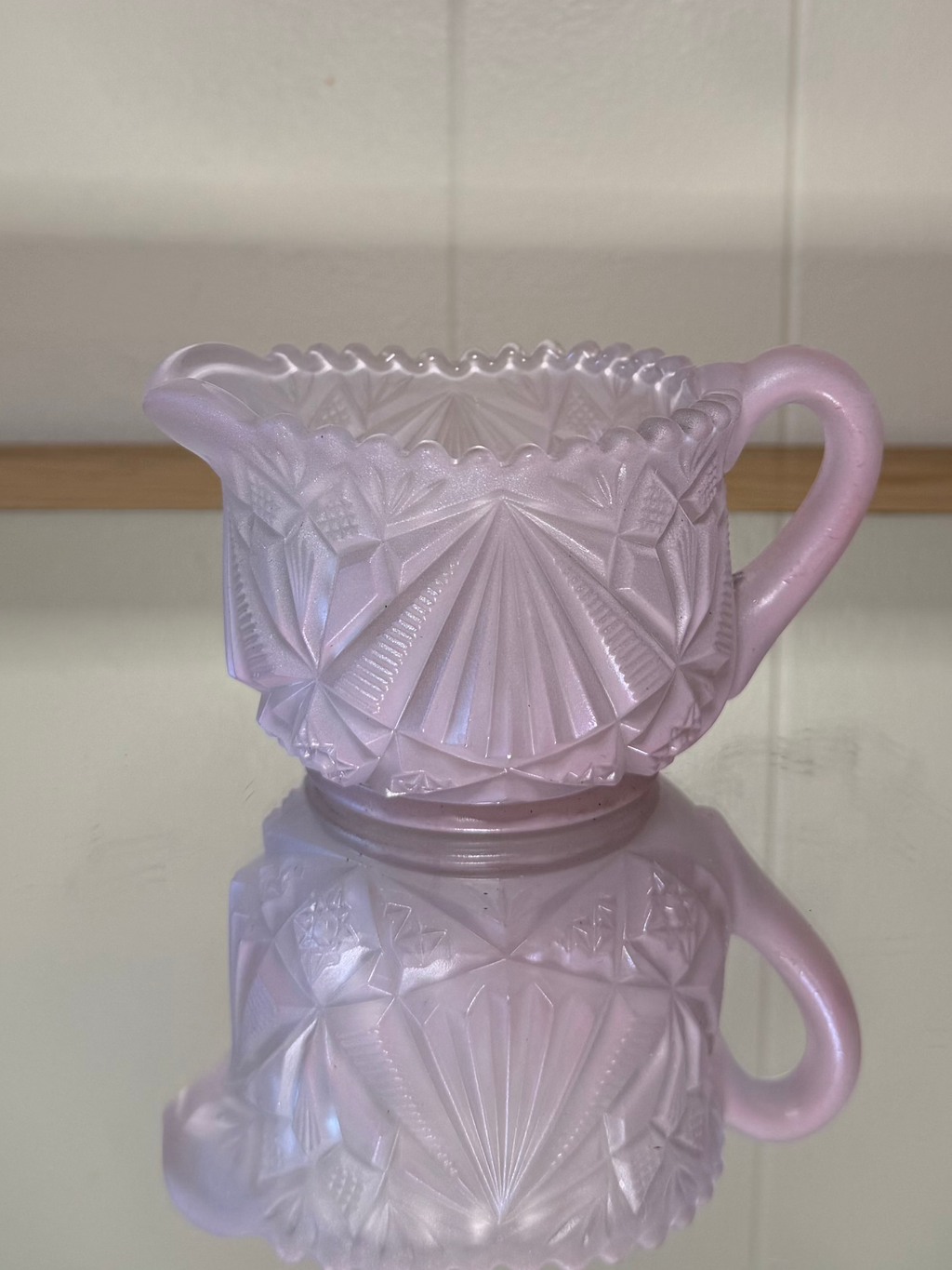 Pink Frosted Cream Pitcher