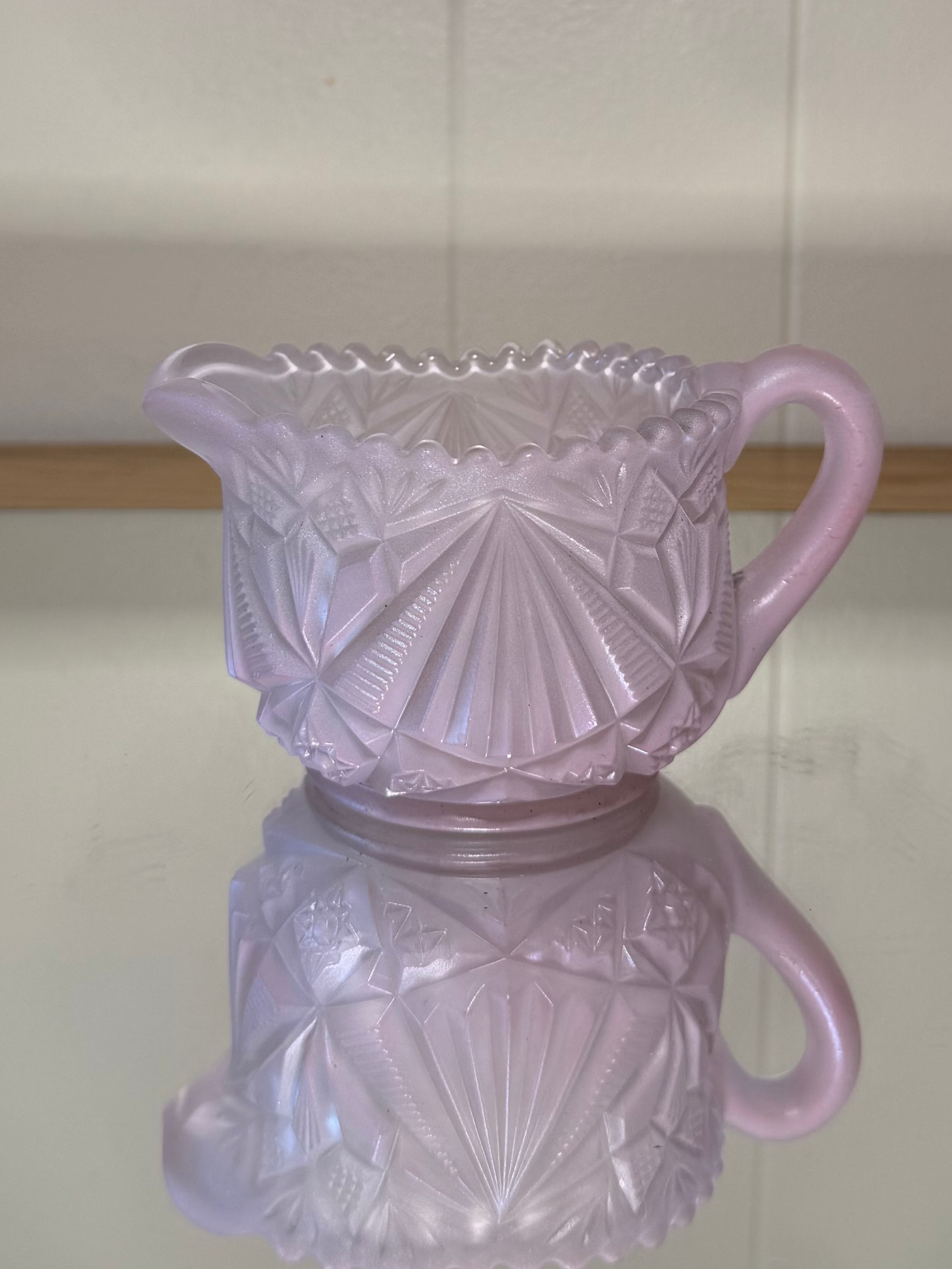 Pink Frosted Cream Pitcher