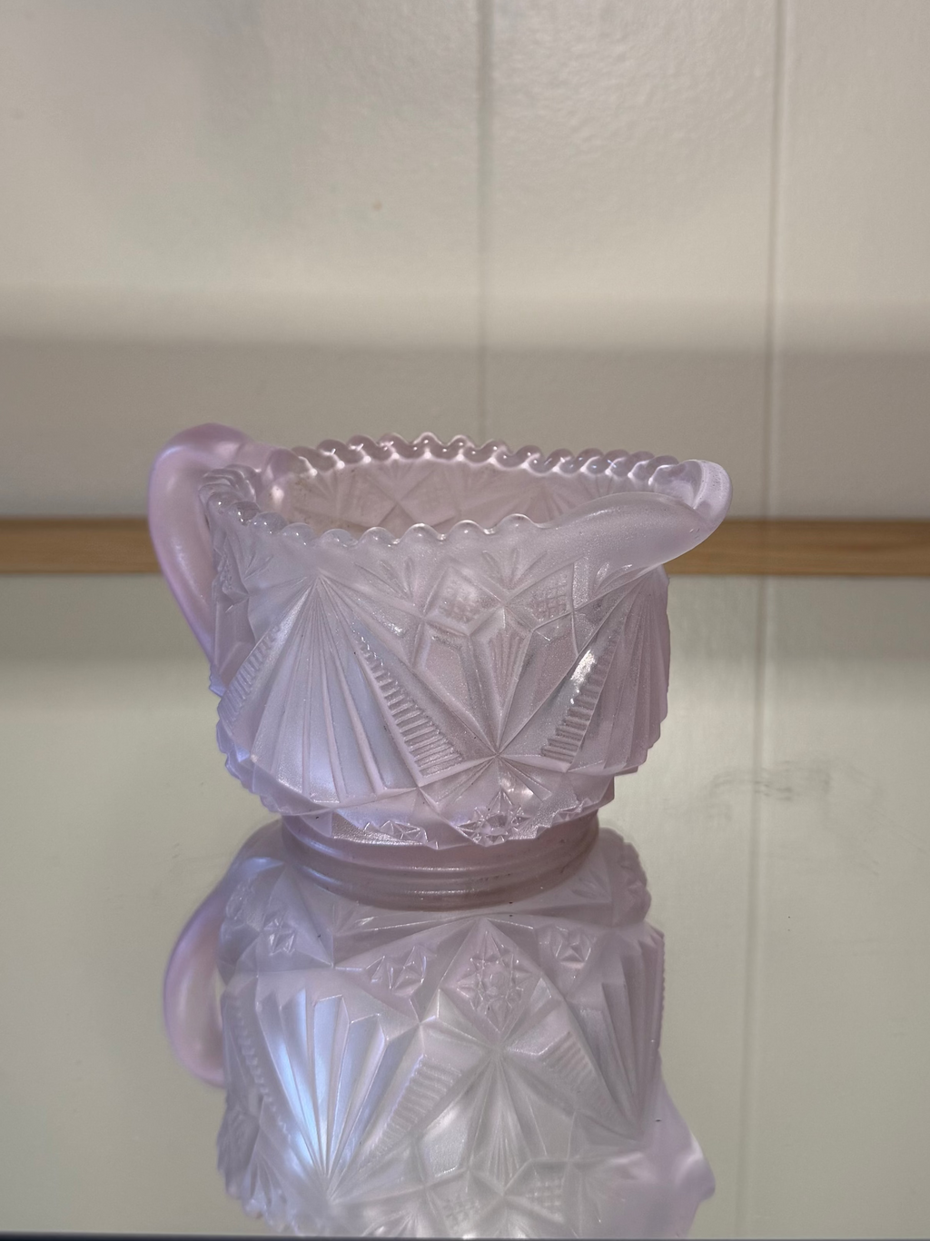 Pink Frosted Cream Pitcher
